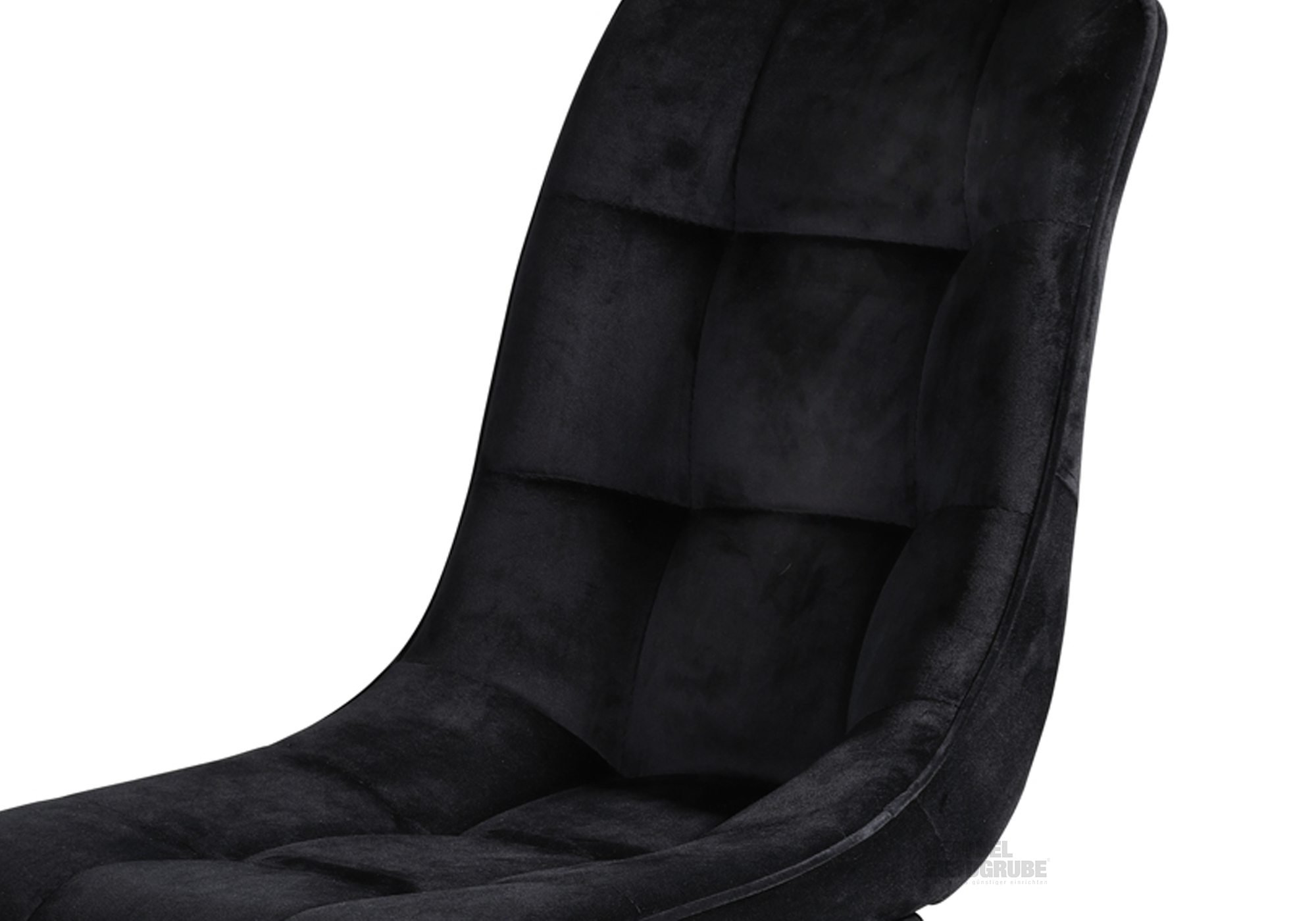 Schwingstuhl für Esszimmer schwarz mit Samtstoff - JENNY