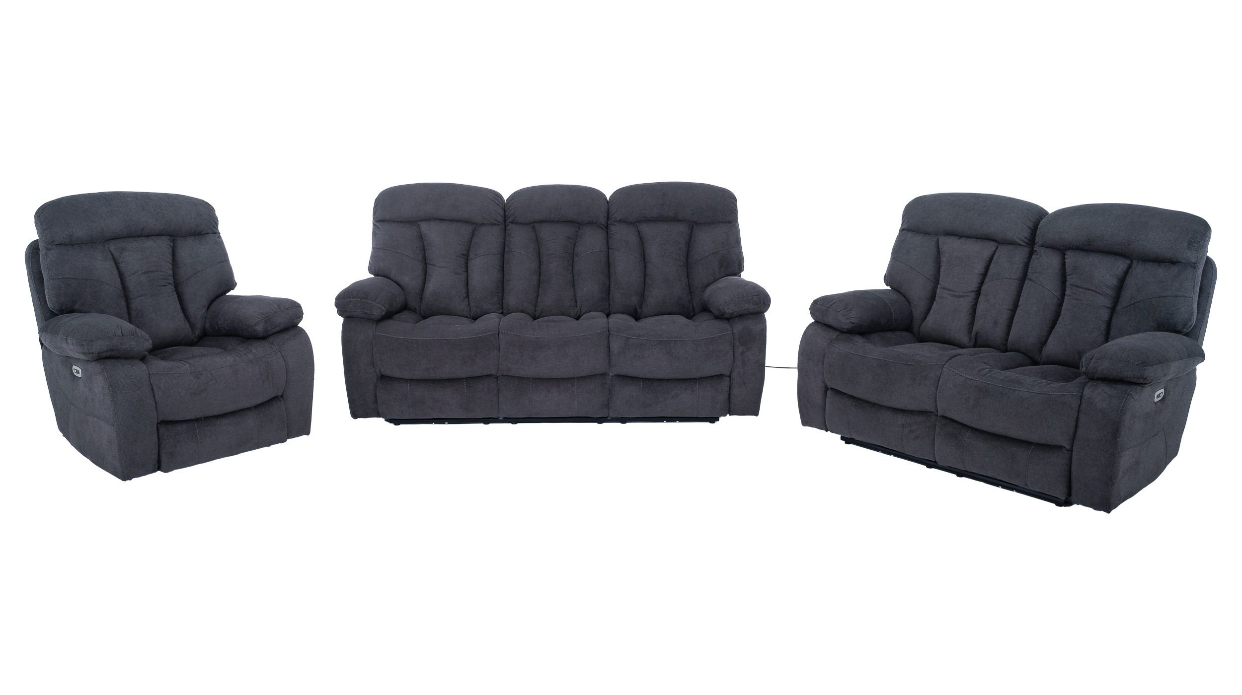 Einzelsofa 3-Sitzer anthrazit Microfaser - Relaxfunktion - NEVADA