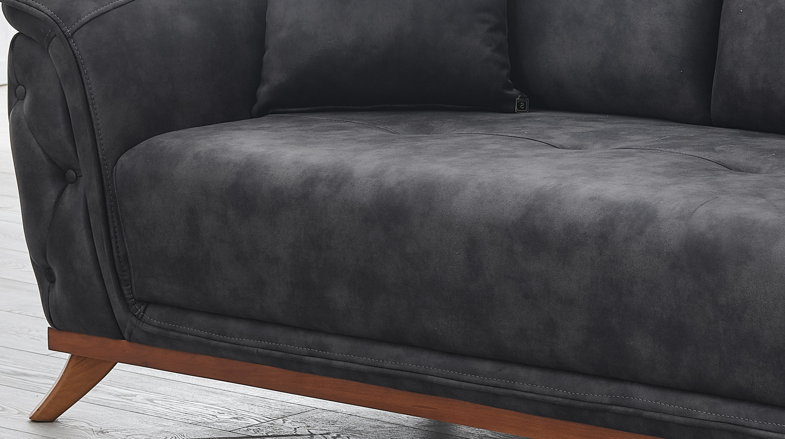 Einzelsofa 2-Sitzer anthrazit 181 cm - ALBERTO