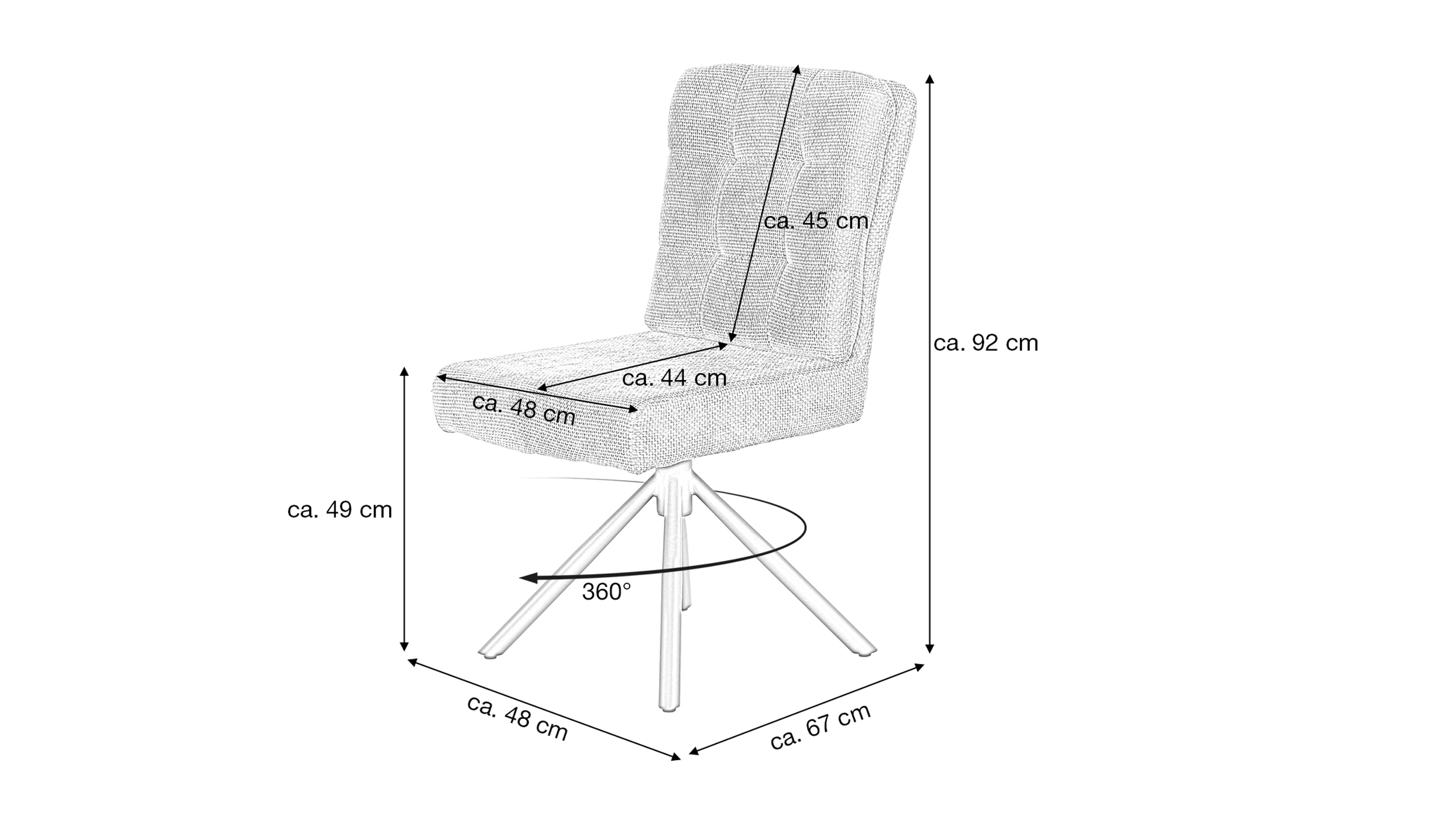Polsterstuhl grün Drehstuhl Taschenfederkern Chenille - HEDIA