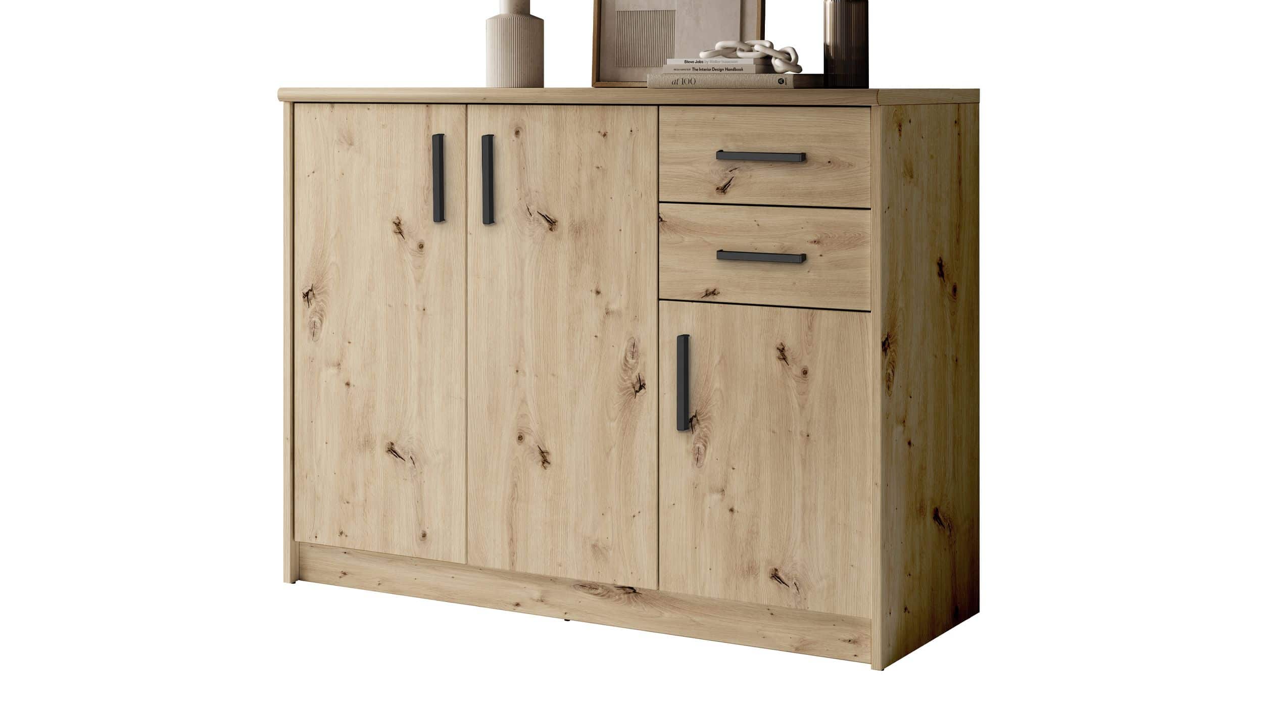 Kommode mit 2 Schubladen Artisan Eiche 109 x 50 cm - NELLY