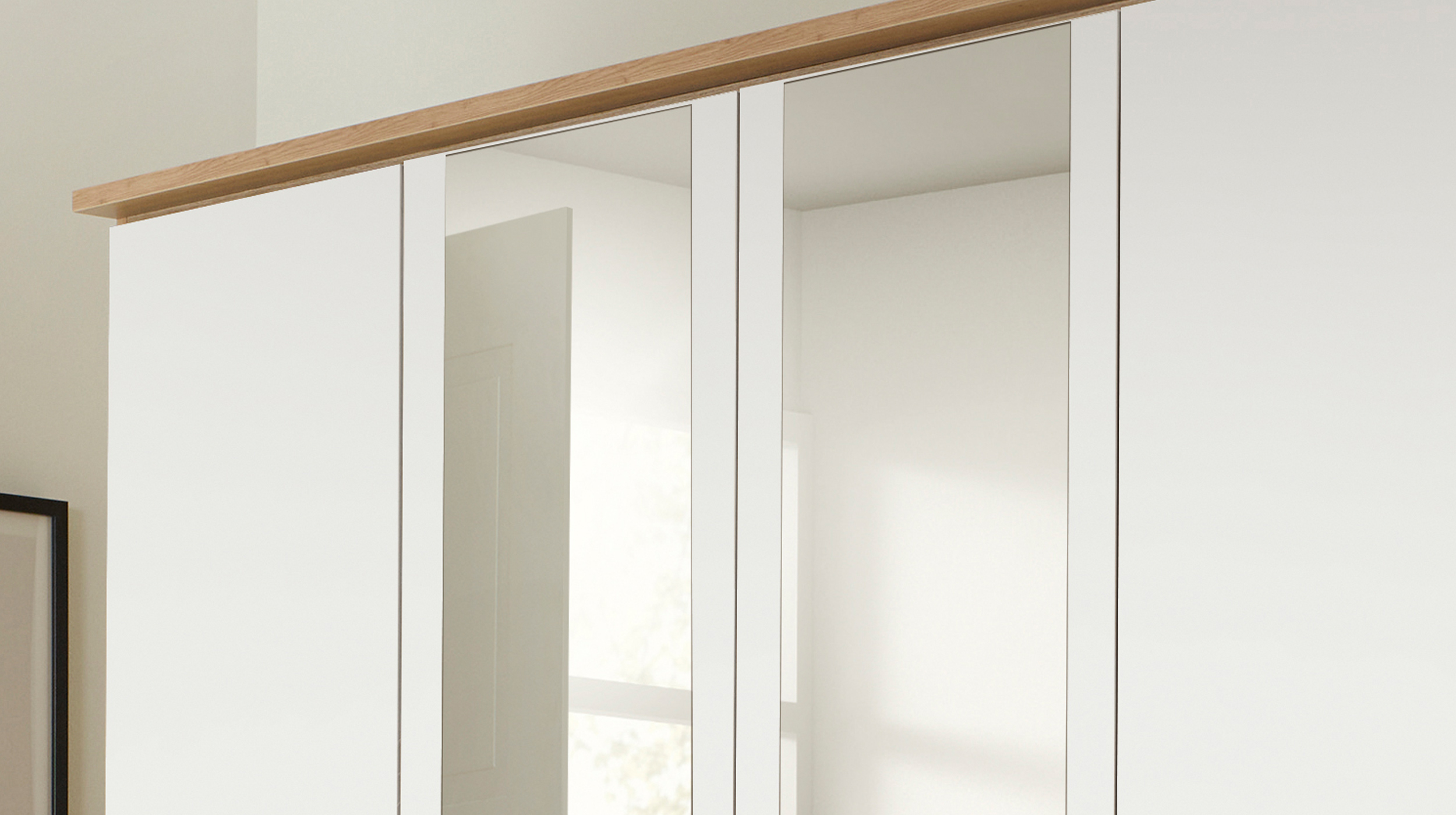 Kleiderschrank Spiegel - 181 cm - Artisan Eiche - weiß - rauch - BREMEN-EXTRA