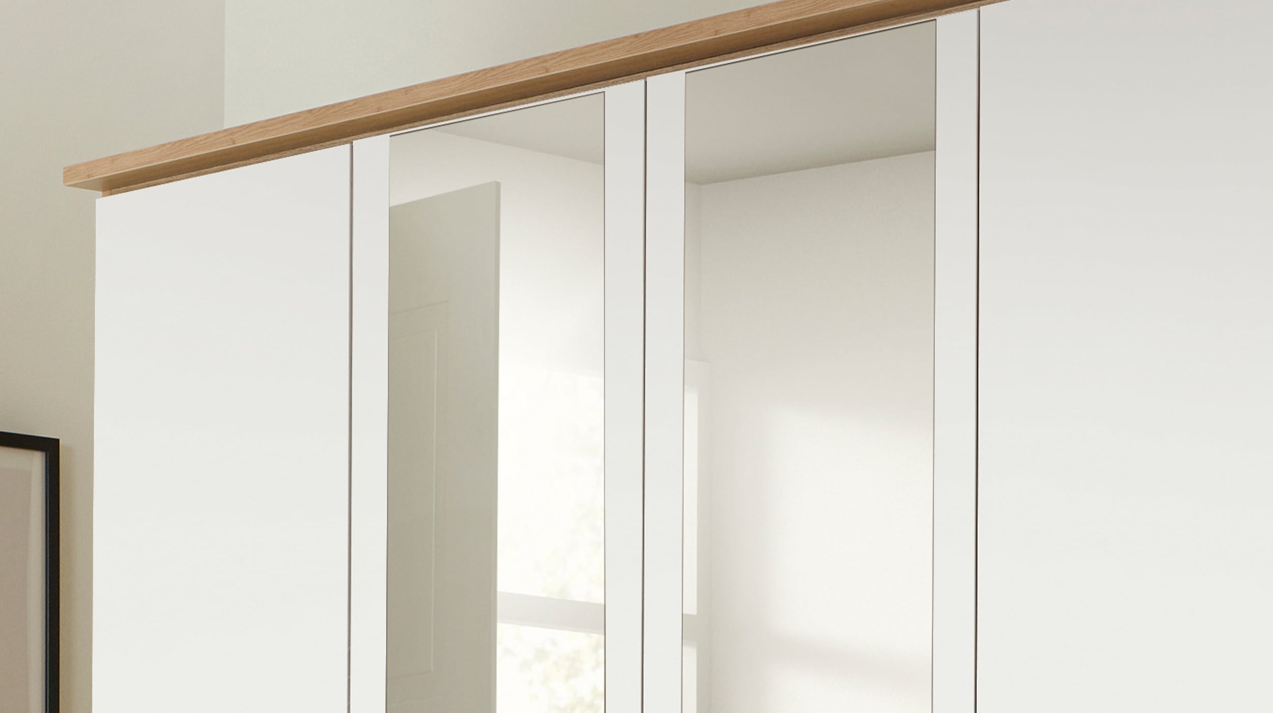 Kleiderschrank mit Spiegel 181 cm weiß - BREMEN-EXTRA