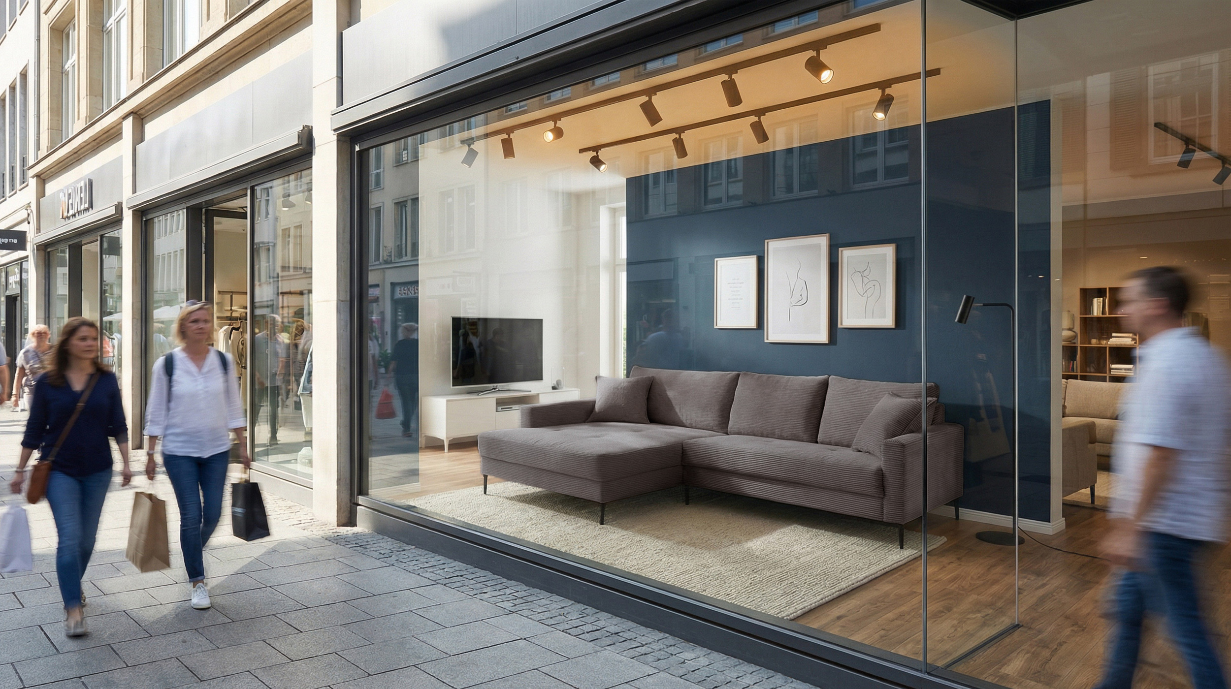 Ecksofa Cord grau 276 x 173 cm - OT links - SUMMER