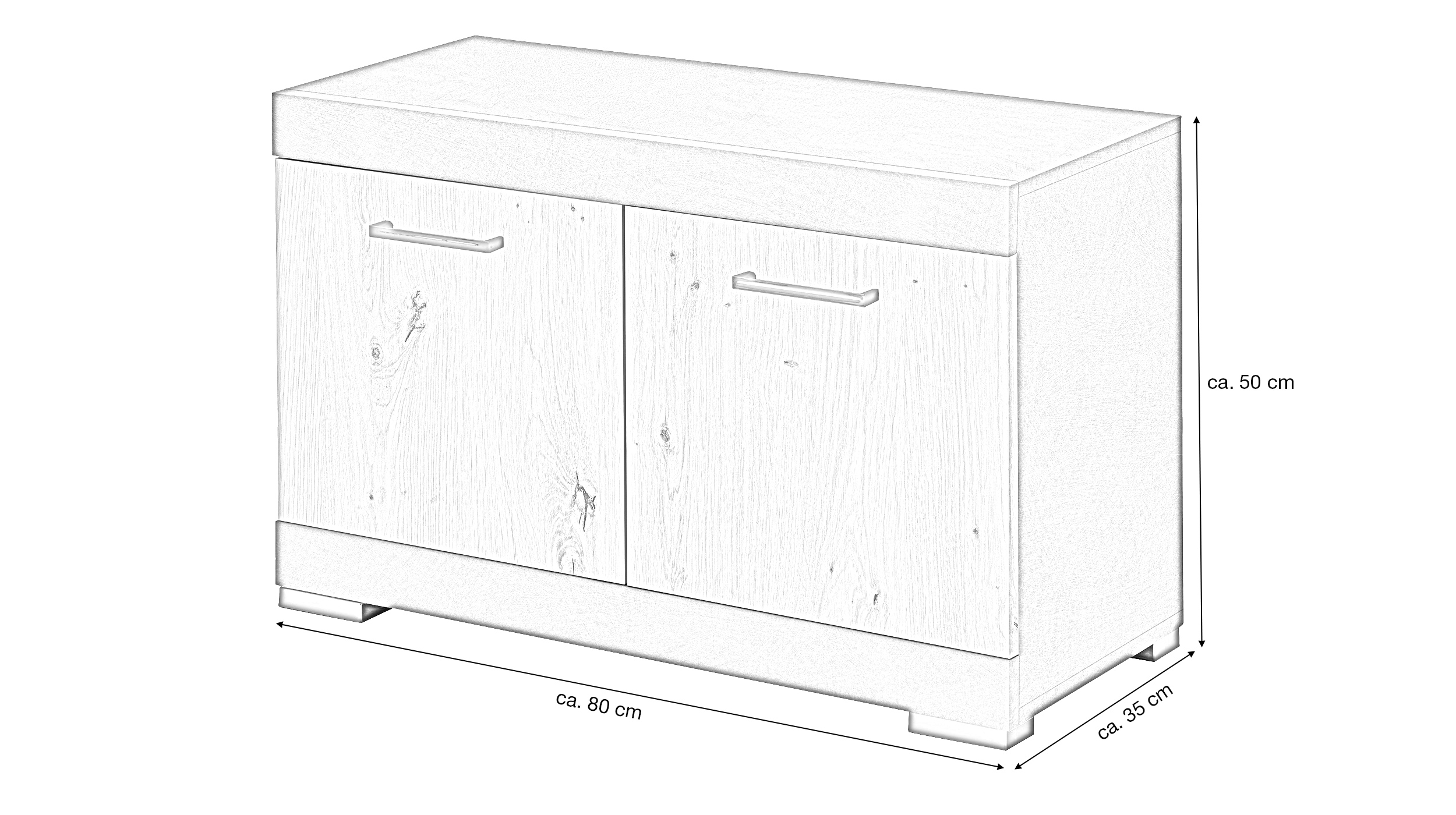 Garderobenbank anthrazit Artisan Eiche 80 cm - BRISTOL