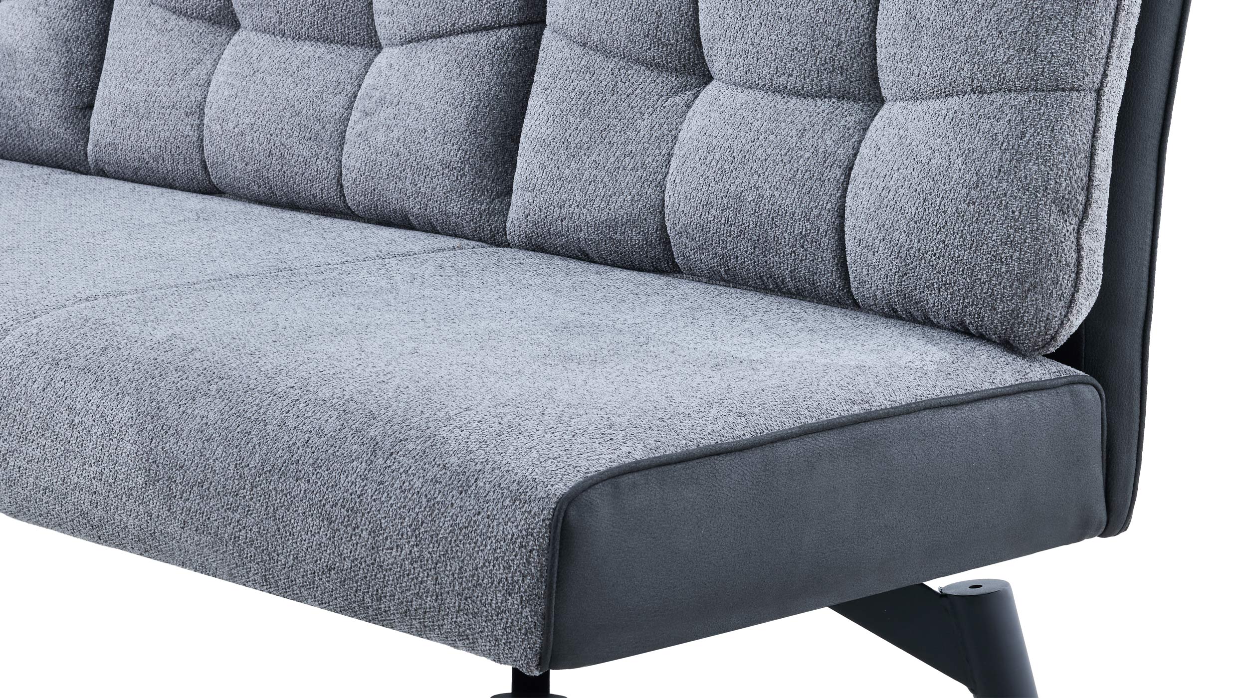 Sitzbank mit Rückenlehne 180 cm grau Microfaser Webstoff - TOMAR 