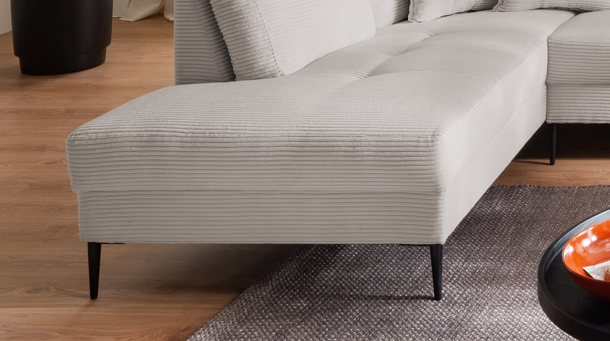 Wohnlandschaft Cord hellgrau - 360 cm - SUMMER 