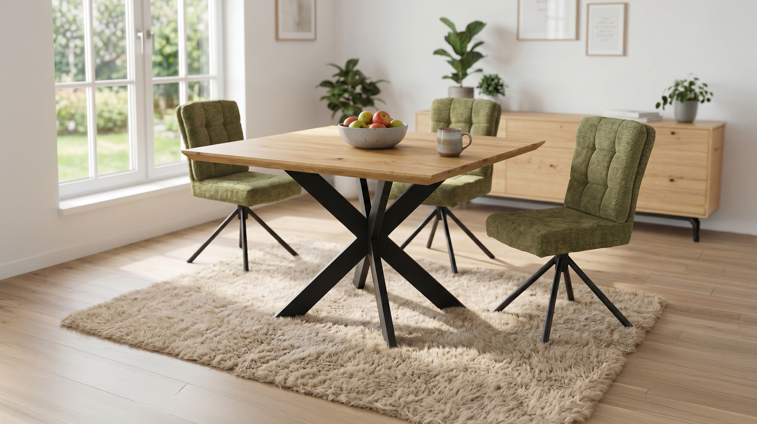 Esstisch Massivholztisch Eiche geölt 100 x 100 cm - TORIN