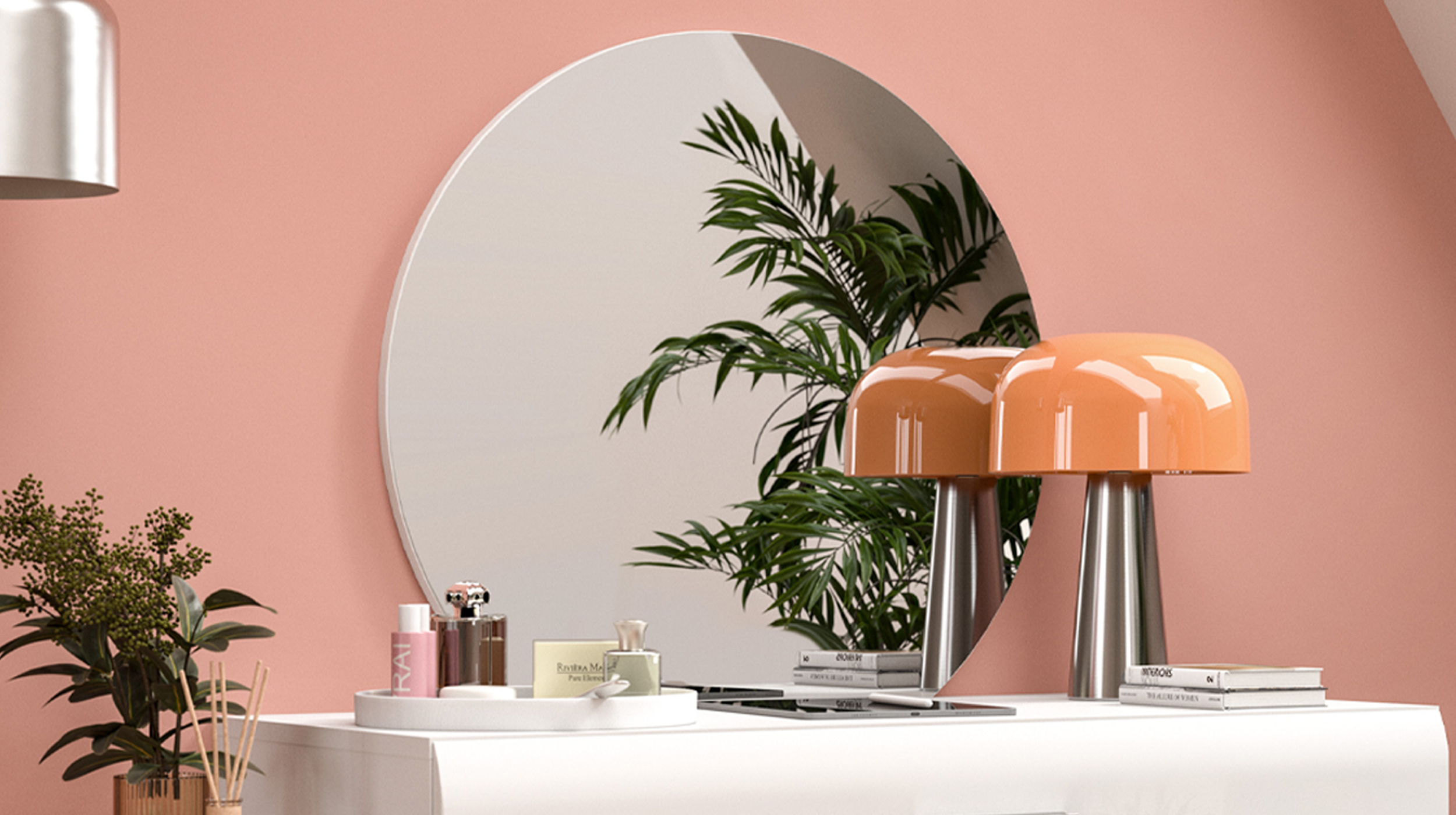 Schminktisch weiß hochglanz 120 cm mit Spiegel - ICE