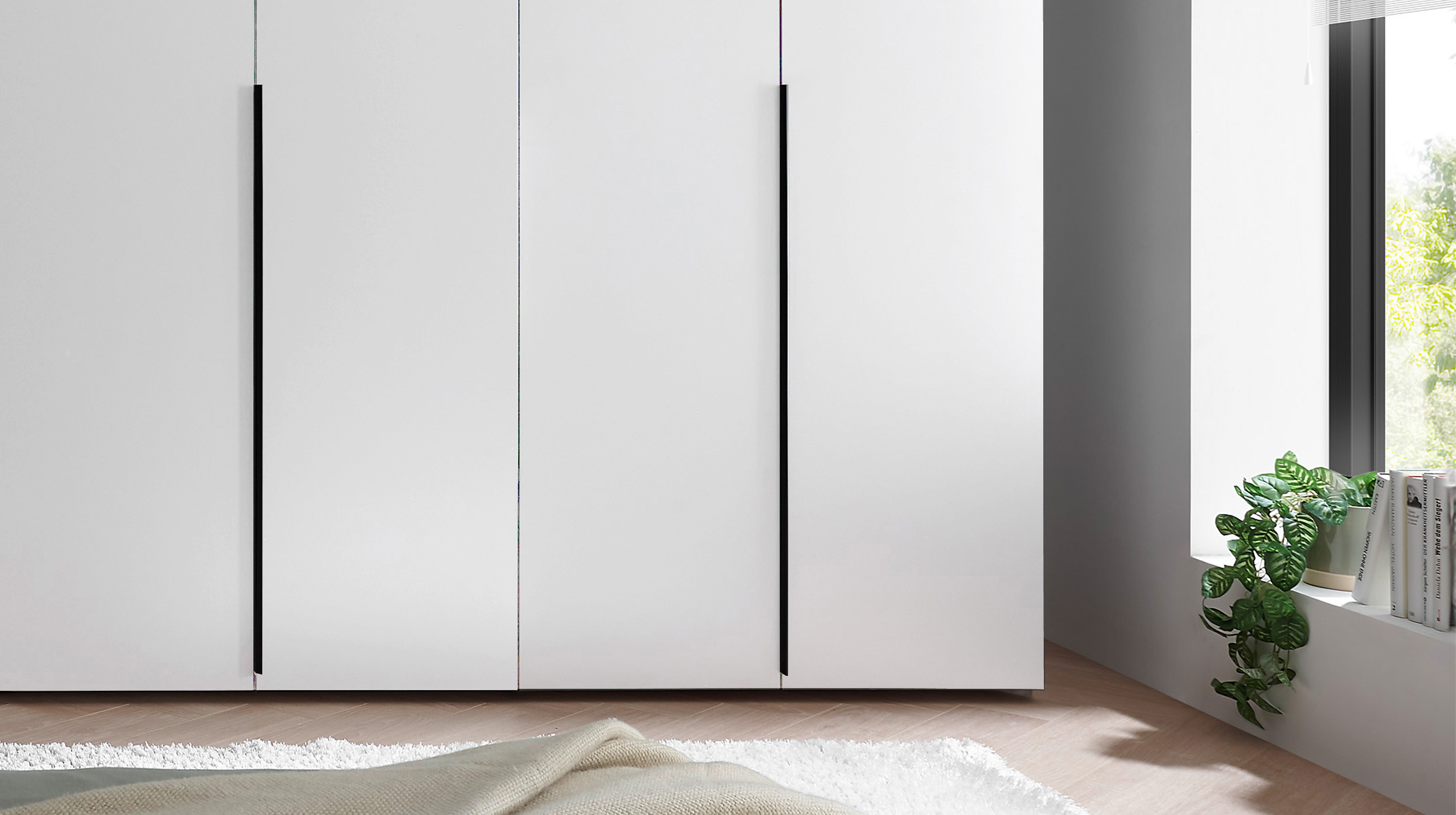 Kleiderschrank weiß - 270 cm - Kleiderschrank 6-türig - KEVO