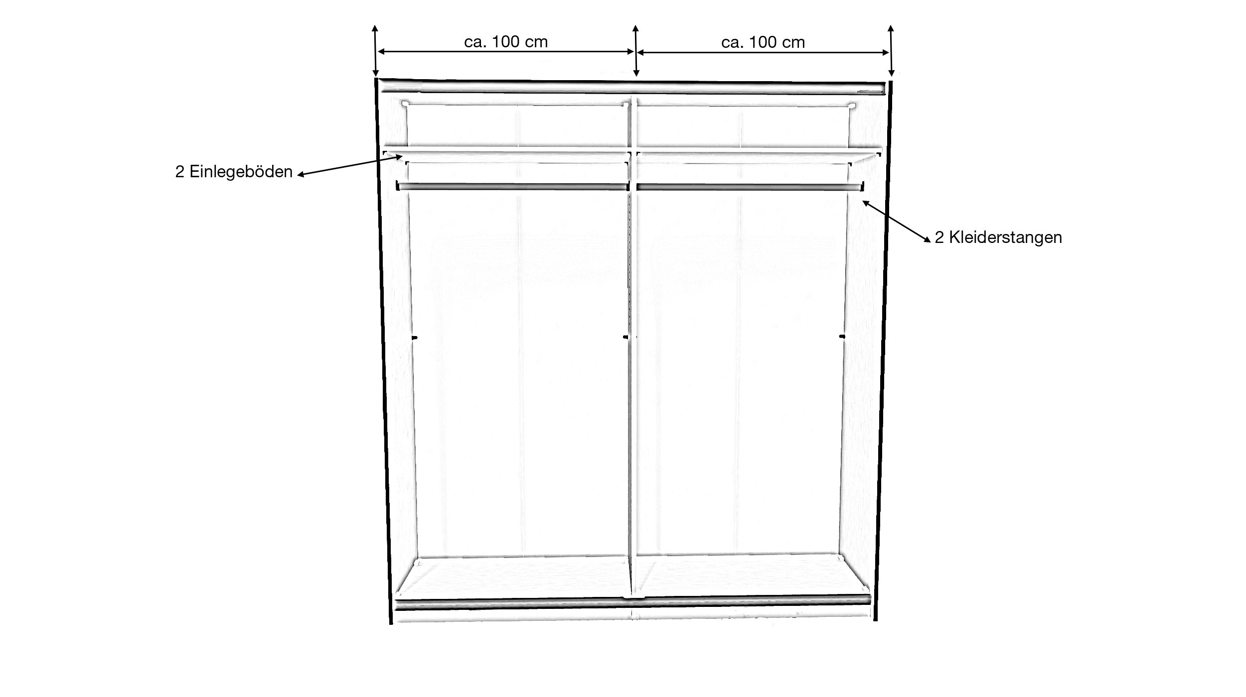 Schwebetürenschrank matt - mit Spiegel - anthrazit 203 cm - SLIDELINE