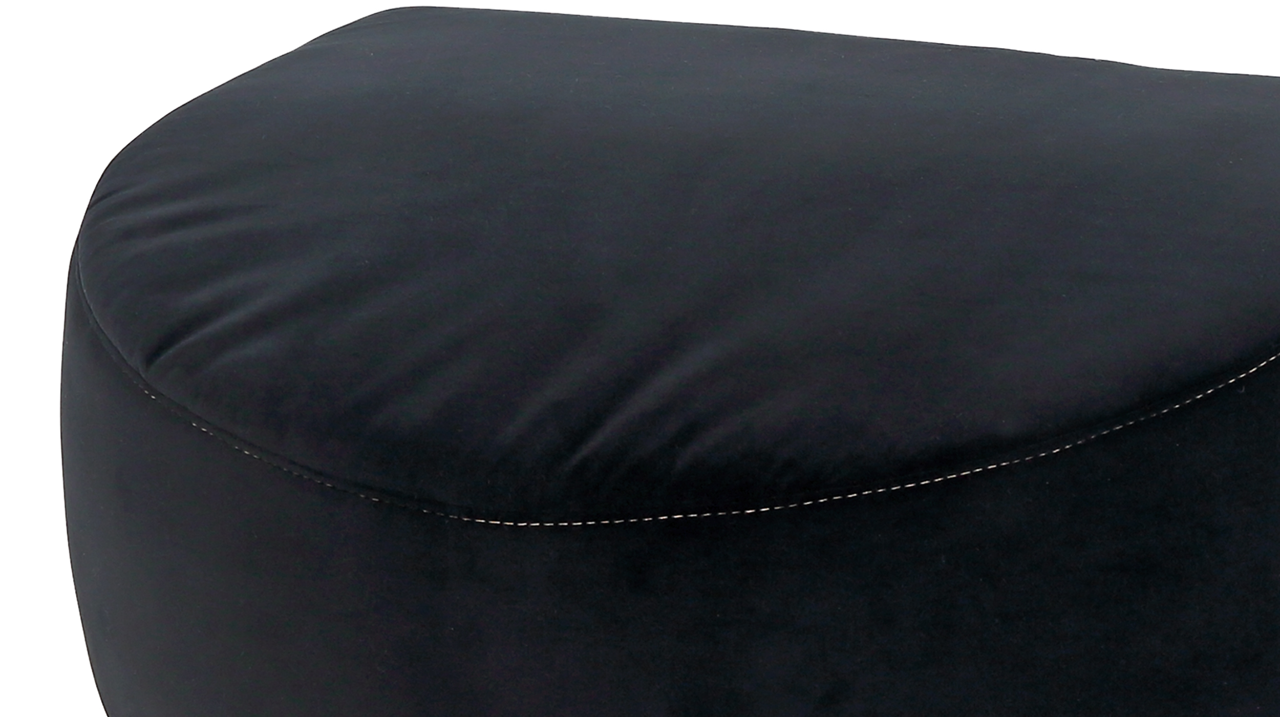 Hocker Sitzhocker 70 x 61 cm Samtstoff schwarz - YORK