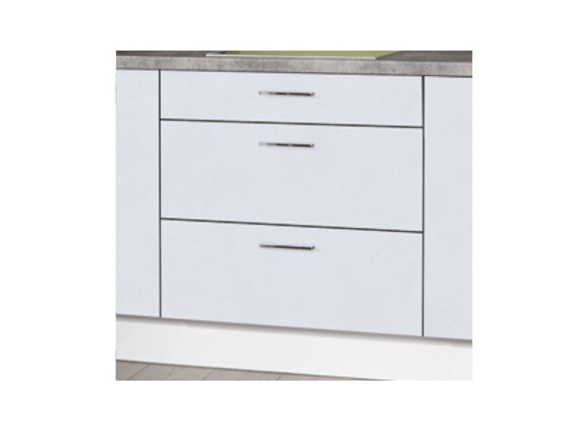 Eckküche 120 + 330 cm - mit Geräten - Küchenfronten matt - SPEED