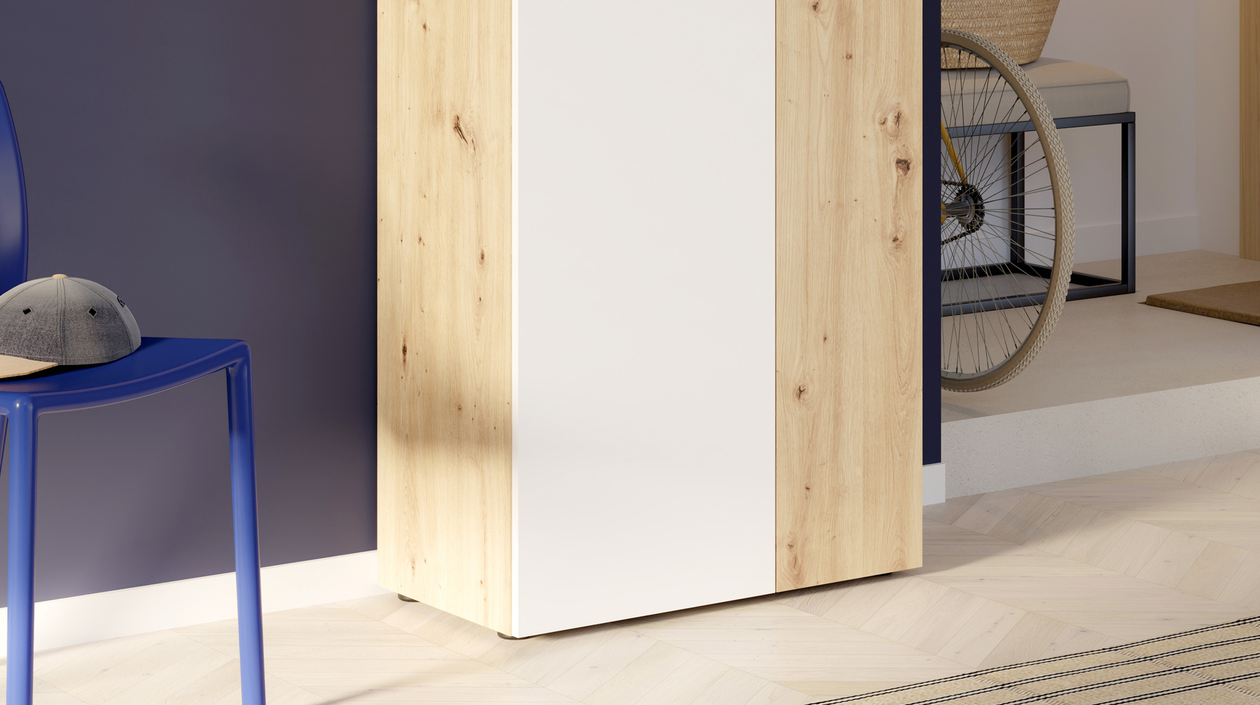 Mehrzweckschrank Artisan Eiche - weiß 69 x 181 cm - NET