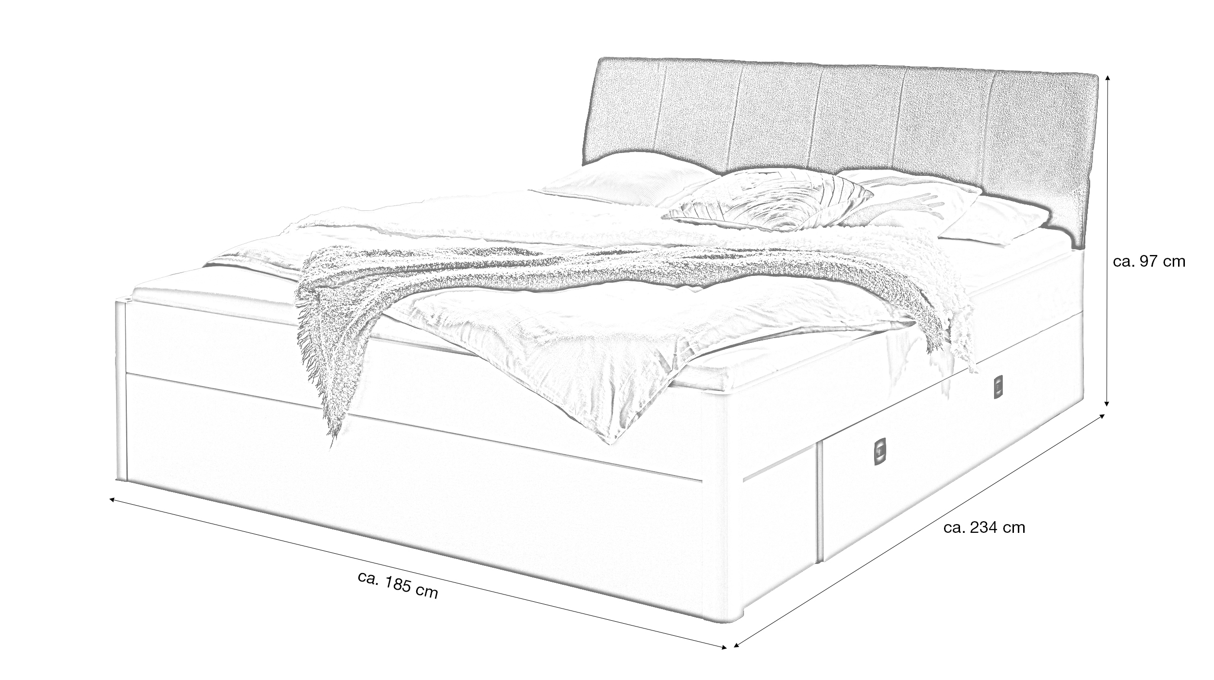 Futonbett 180 x 200 cm Doppelbett beige - CARANO