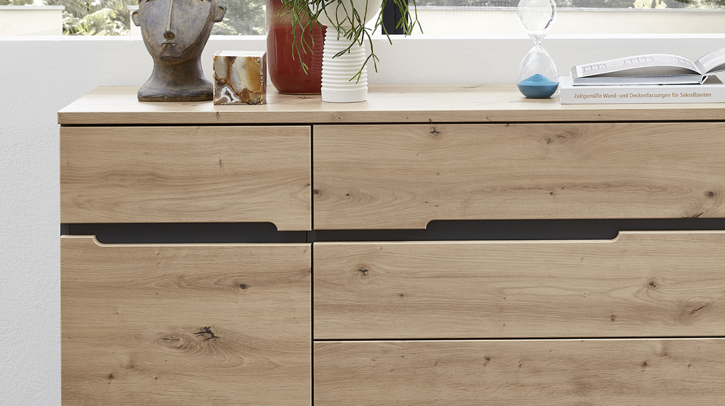 Sideboard mit 4 Schubladen Artisan Eiche - graphit 165 cm - MEMPHIS 