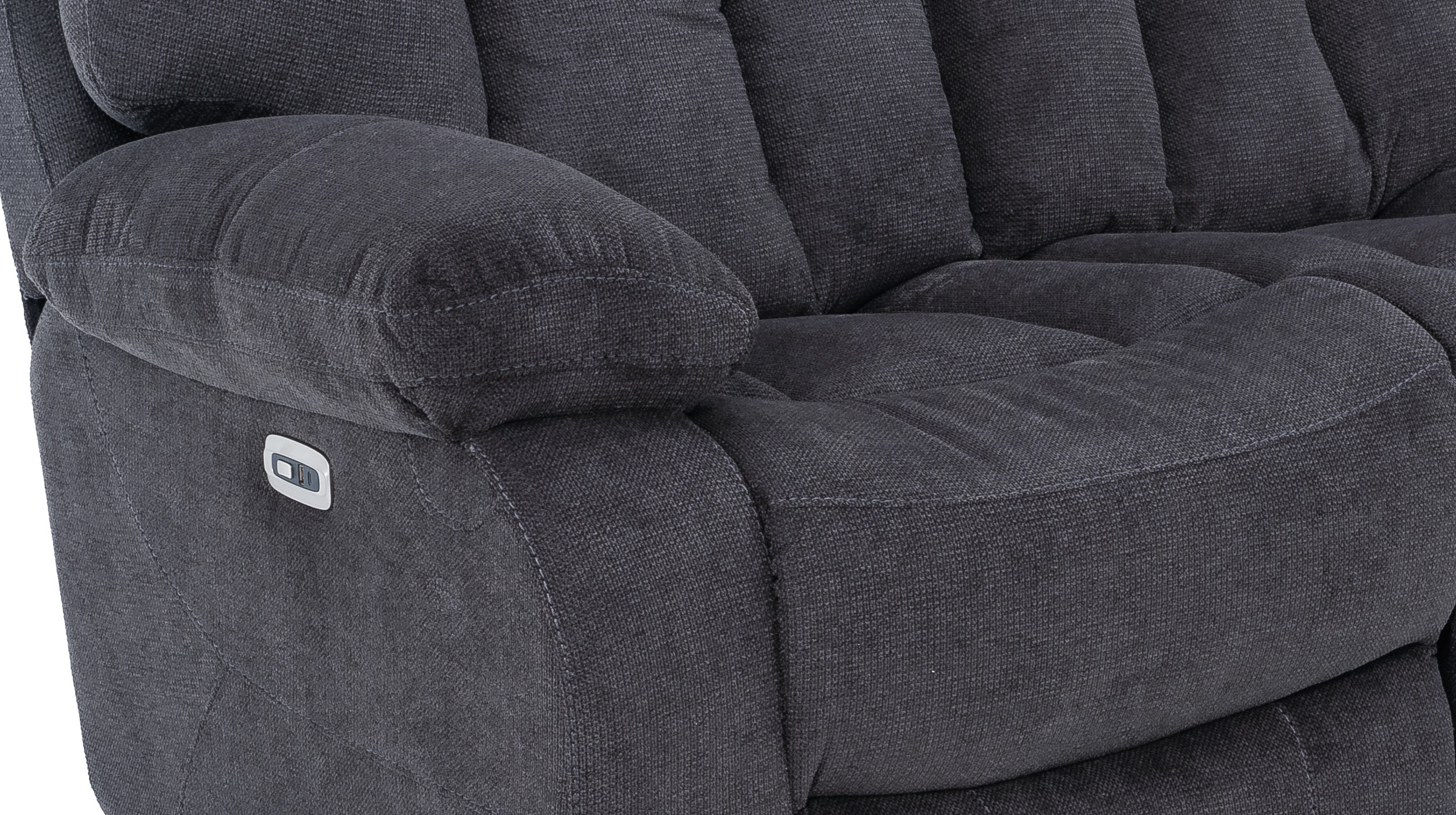 Einzelsofa 3-Sitzer anthrazit Microfaser - Relaxfunktion - NEVADA
