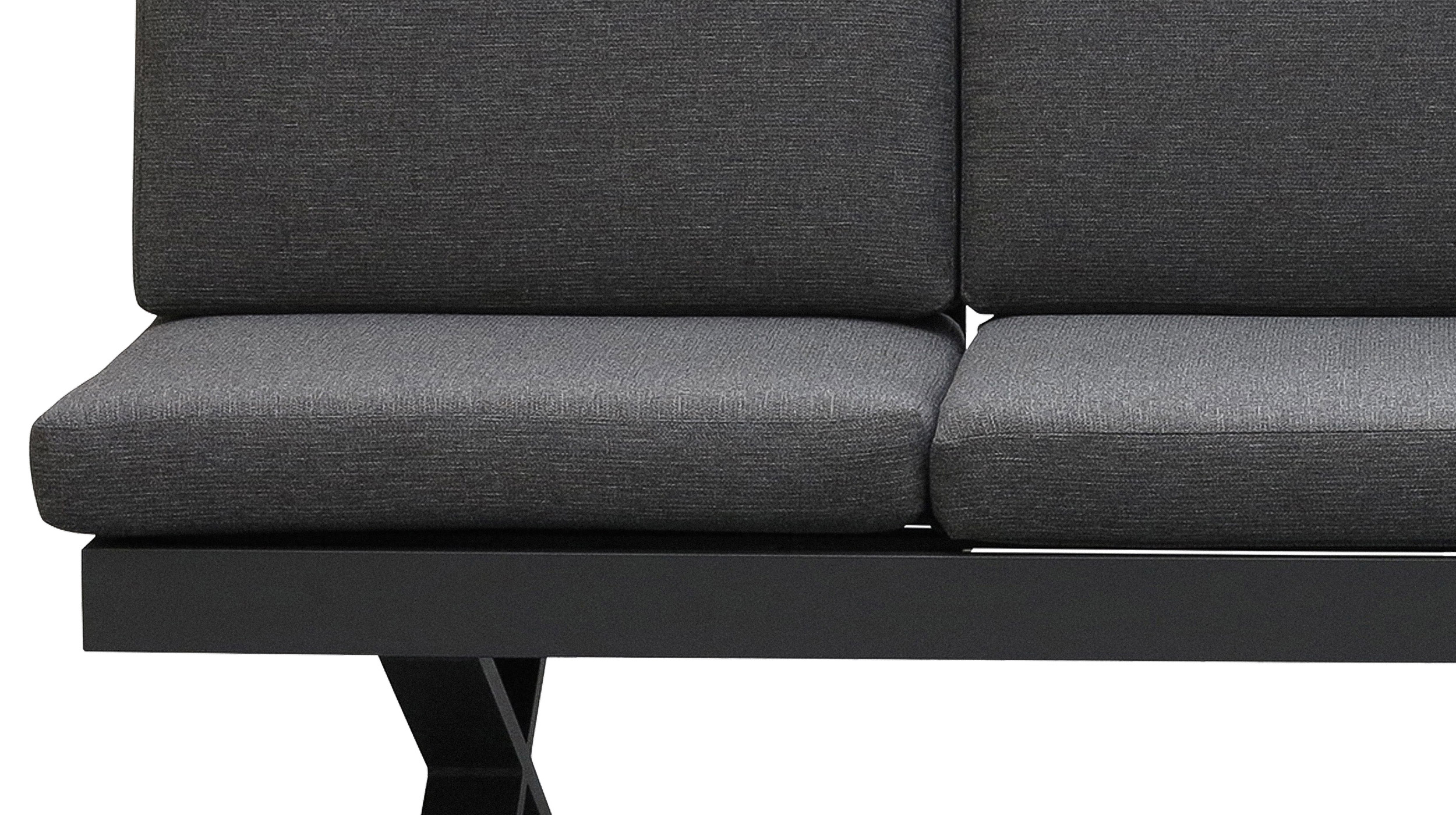 Gartenlounge grau 198 x 72 cm - rechts verstellbar - CALINA