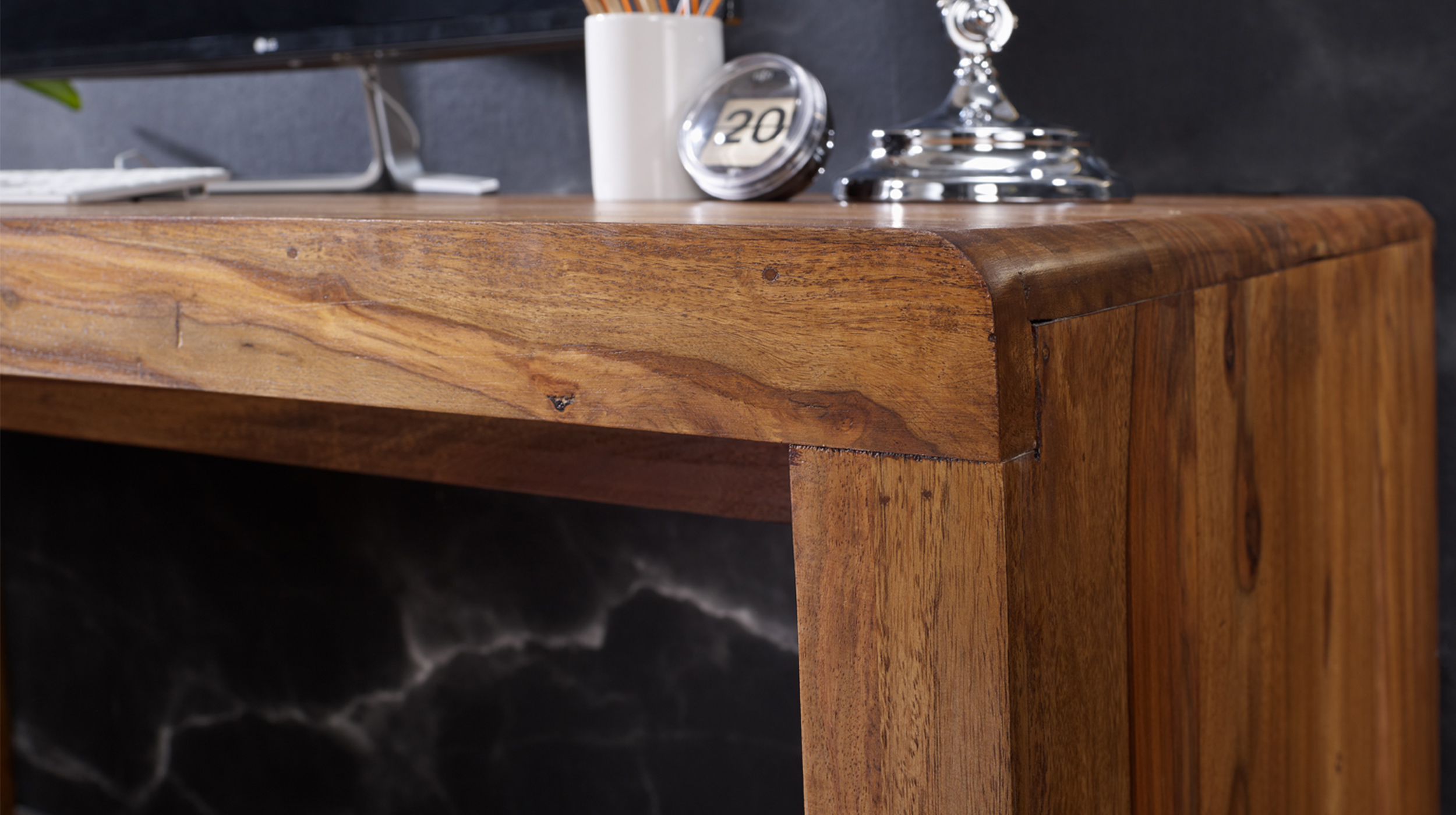 Schreibtisch Sheesham Massivholz 120 x 60 cm - BERAMUS 