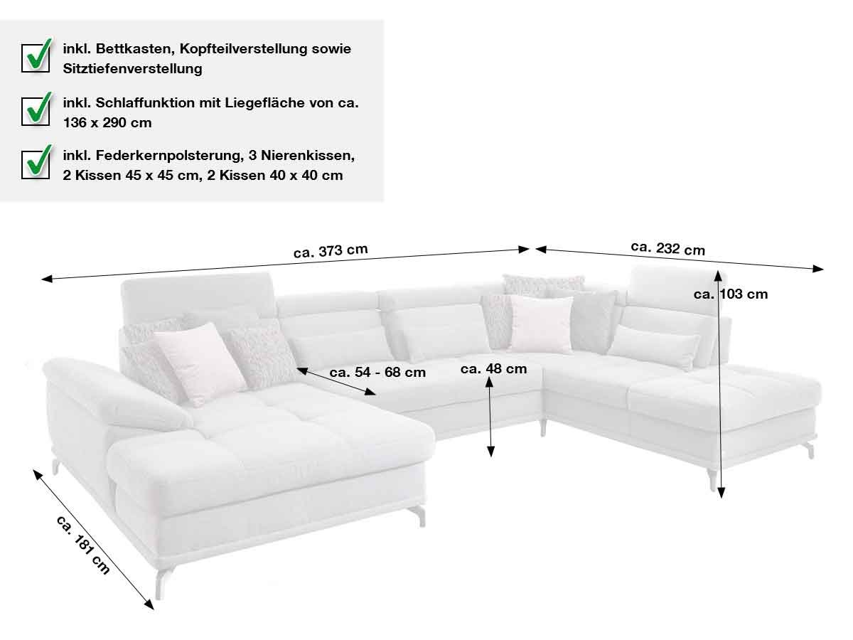 Wohnlandschaft Sofaprogramm grau Premium Version - FREESTYLE
