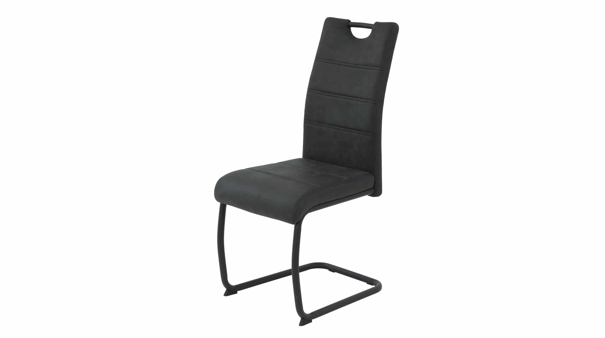 Schwingstuhl Vintage Anthrazit Freischwinger Microfaser - DUNJA