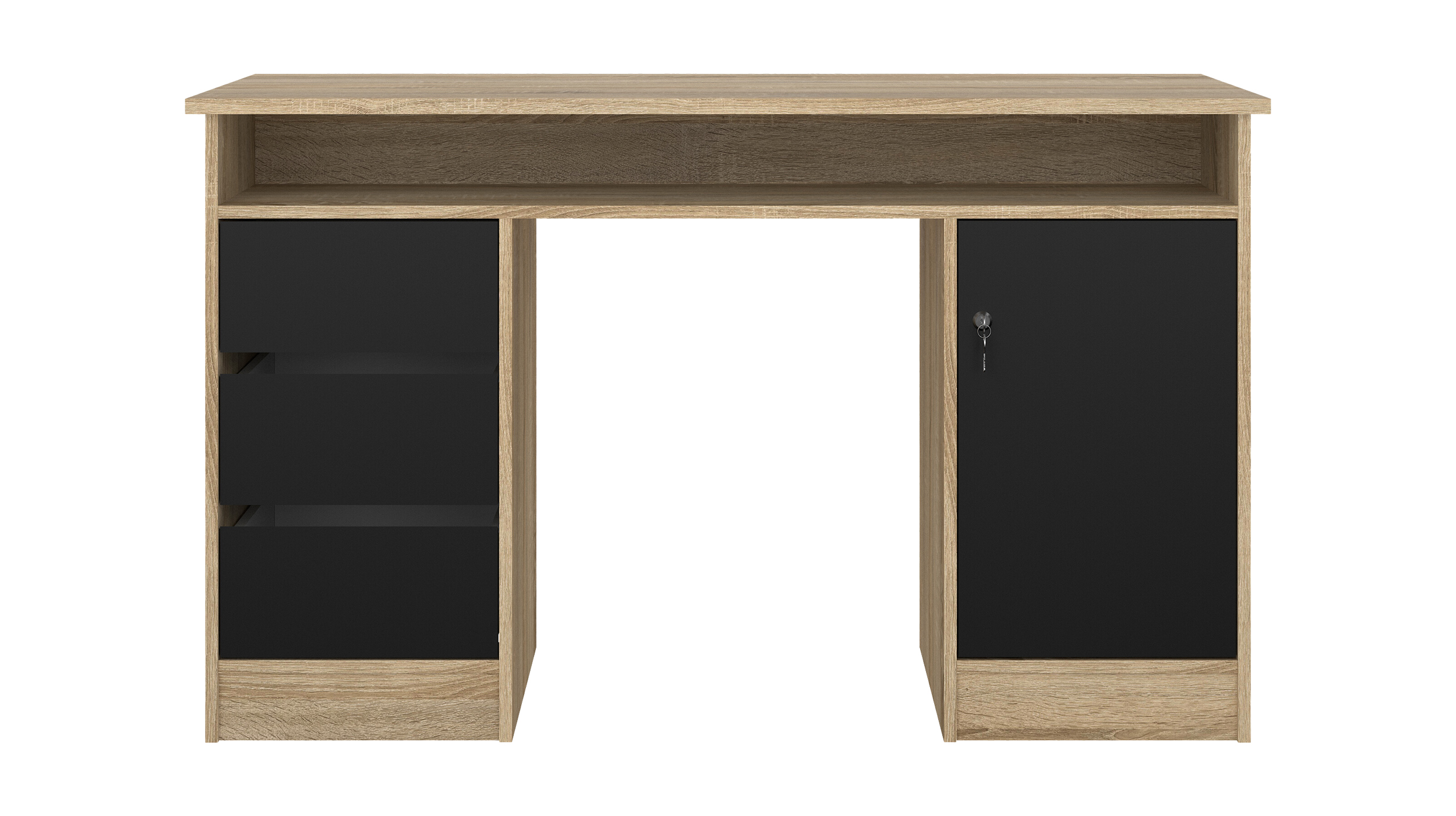 Computerschreibtisch schwarz Eiche 126 x 55 cm - FUNCTION