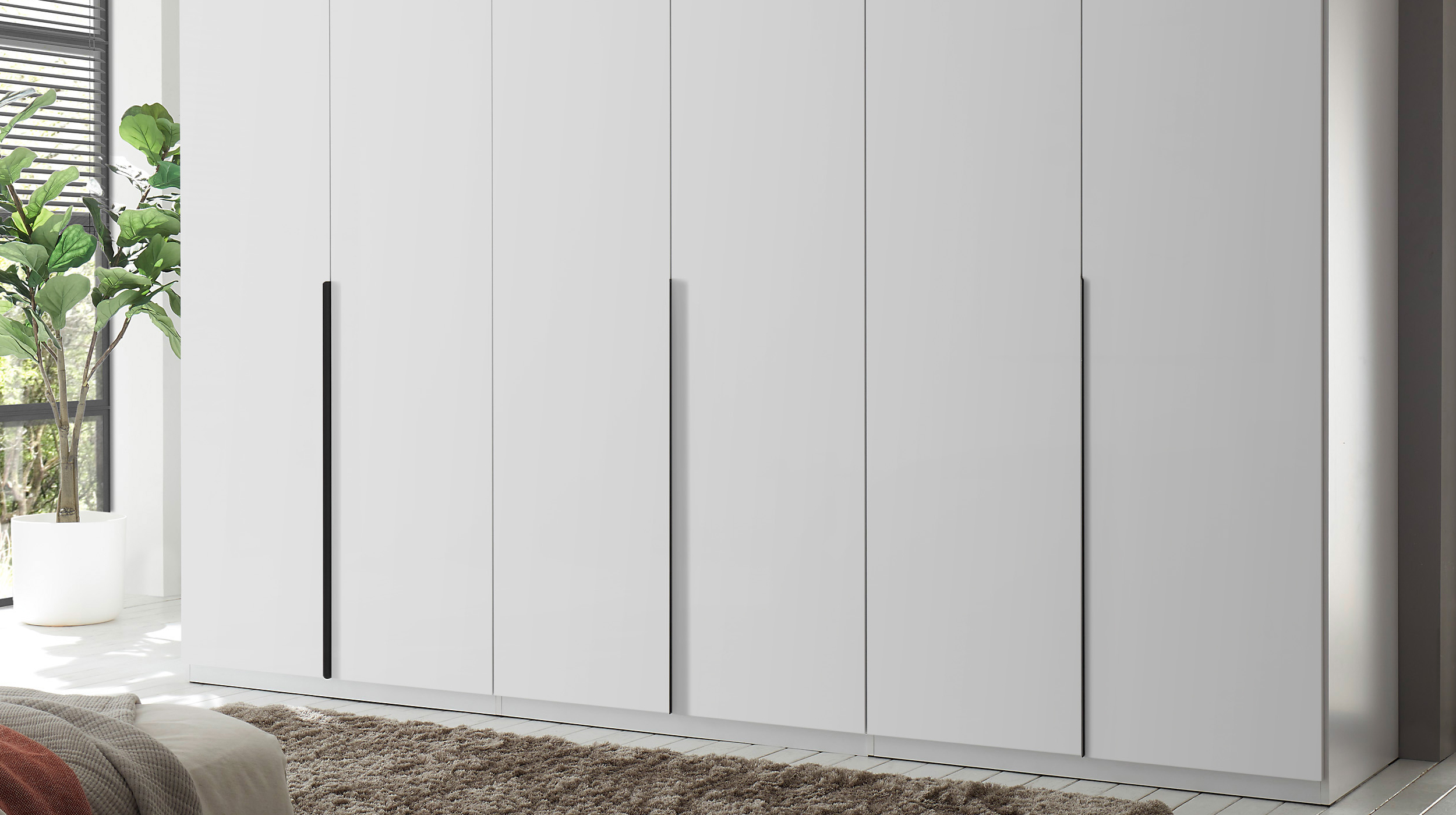 Kleiderschrank weiß hochglanz 6-türig 302 cm - CAMOLEO