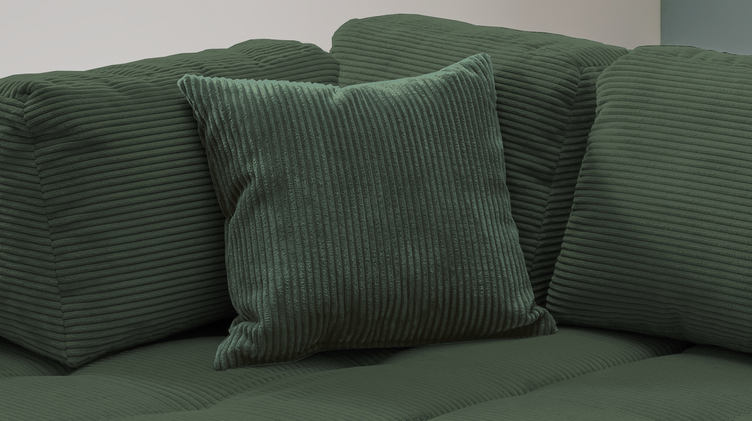 Ecksofa Cord grün Schlaffunktion OT links - LUNARO