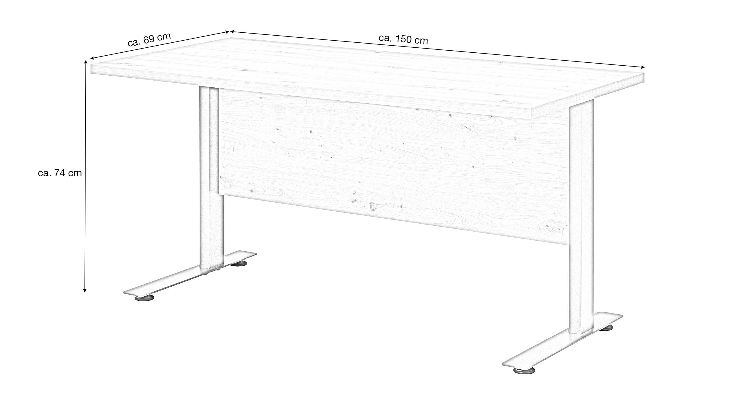 Schreibtisch beige Artisan Eiche 150 x 69 cm - SYNOS