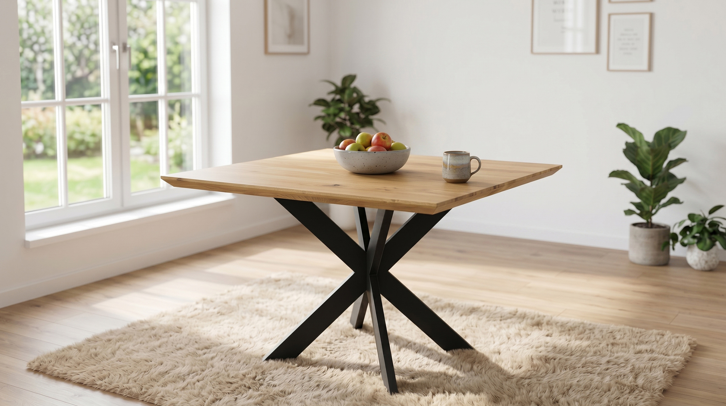Esstisch Massivholztisch Eiche geölt 100 x 100 cm - TORIN