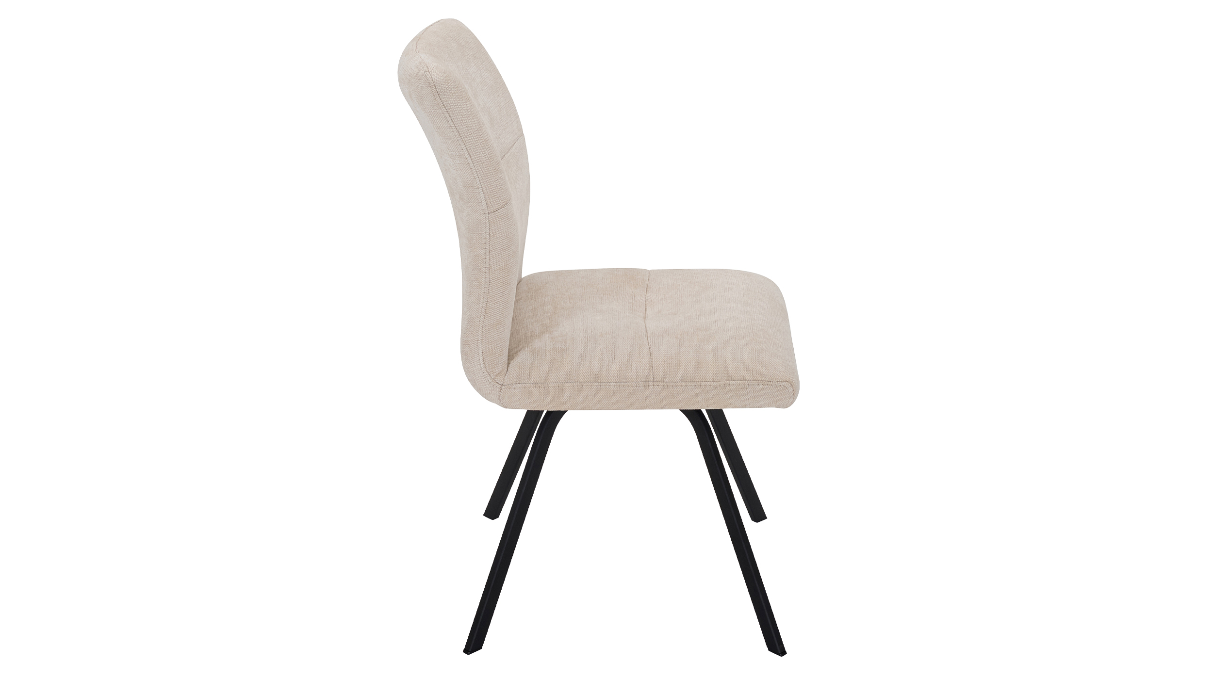 Polsterstuhl Chenille-Bezug beige mit Nosagunterfederung - EVORA
