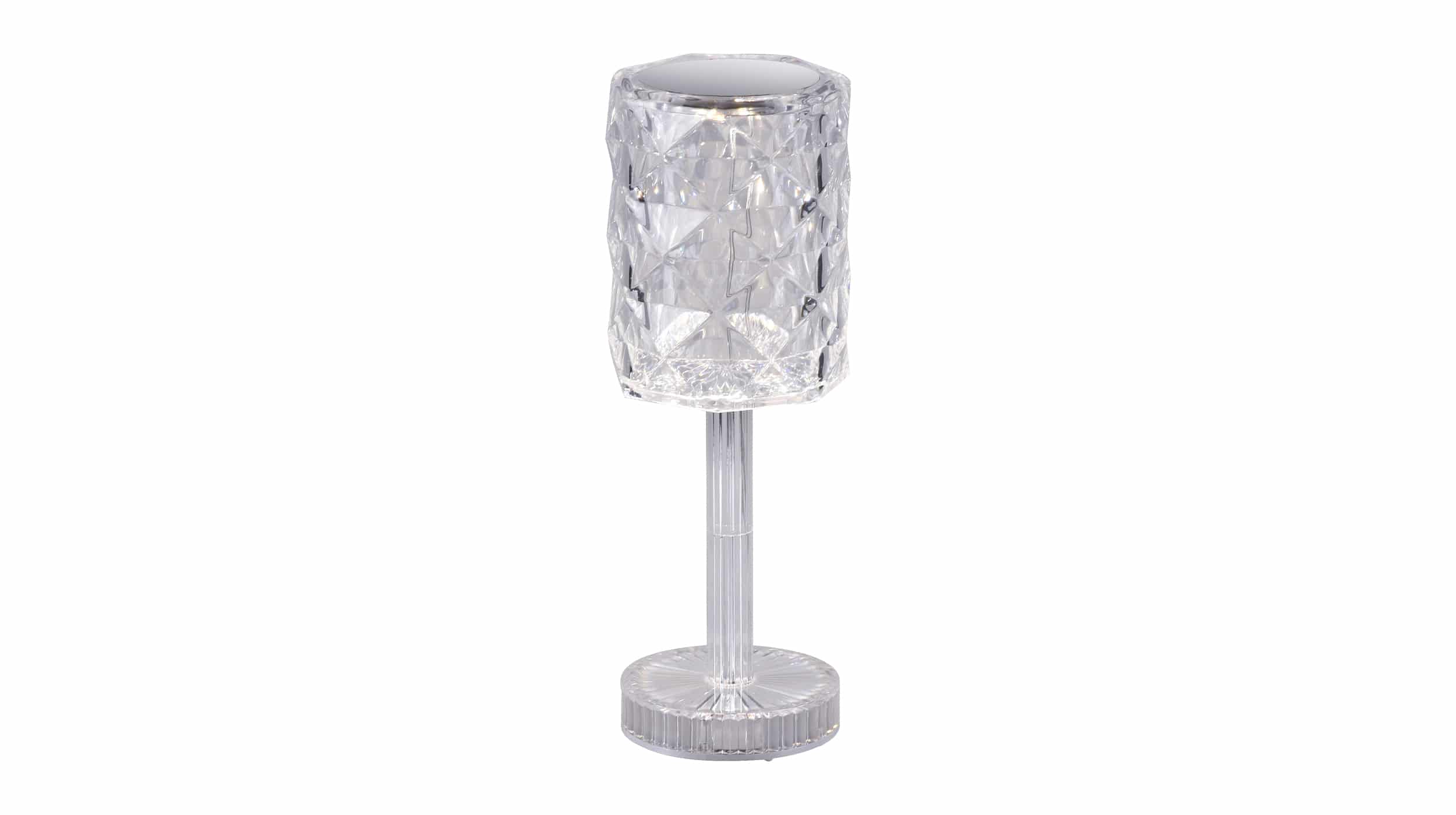Tischlampe LED transparent dimmbar mit Akku - KRISTALA