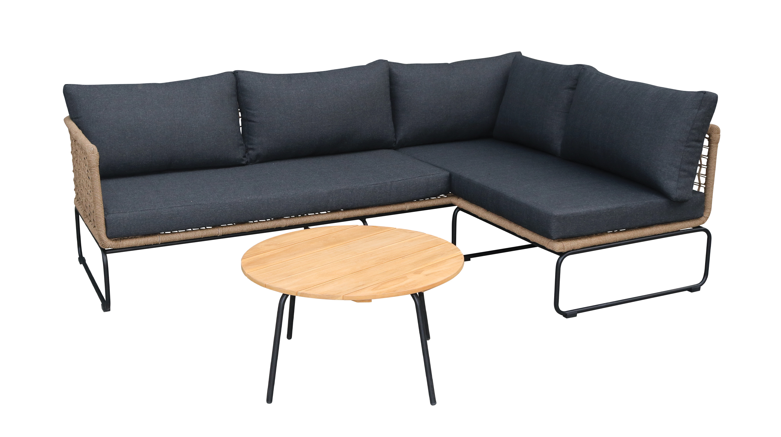 Gartenmöbel Set 3-teilig Teak Holz Tisch 70 x 40 cm - SERENO