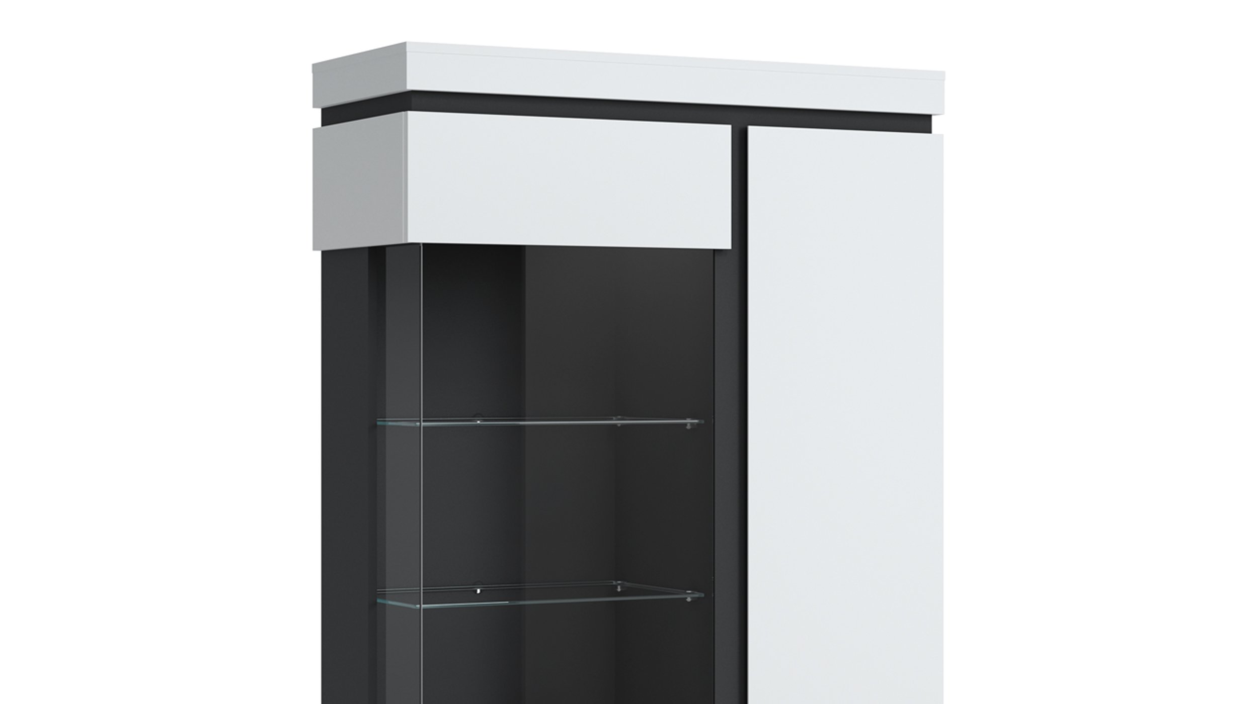 Vitrine mit Glastür alpinweiß B 104 x H 201 cm - CAMPANIA Vitrine mit Glastür alpinweiß B 104 x H 201 cm - CAMPANIA