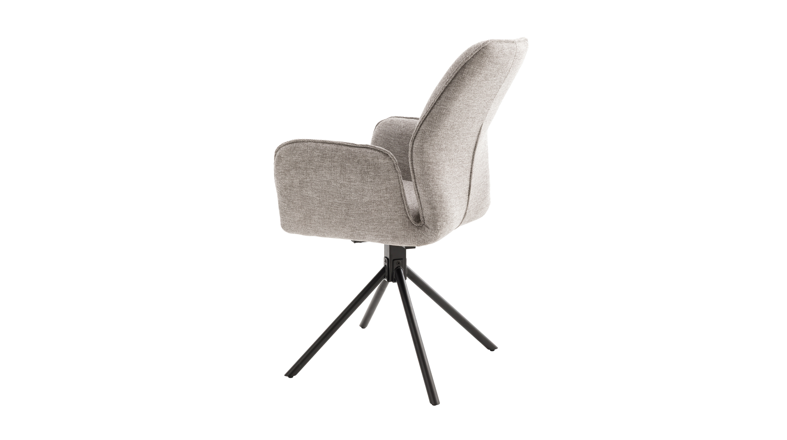 Armlehnstuhl grau Drehstuhl Stoffbezug Chenille Optik - GREYTON