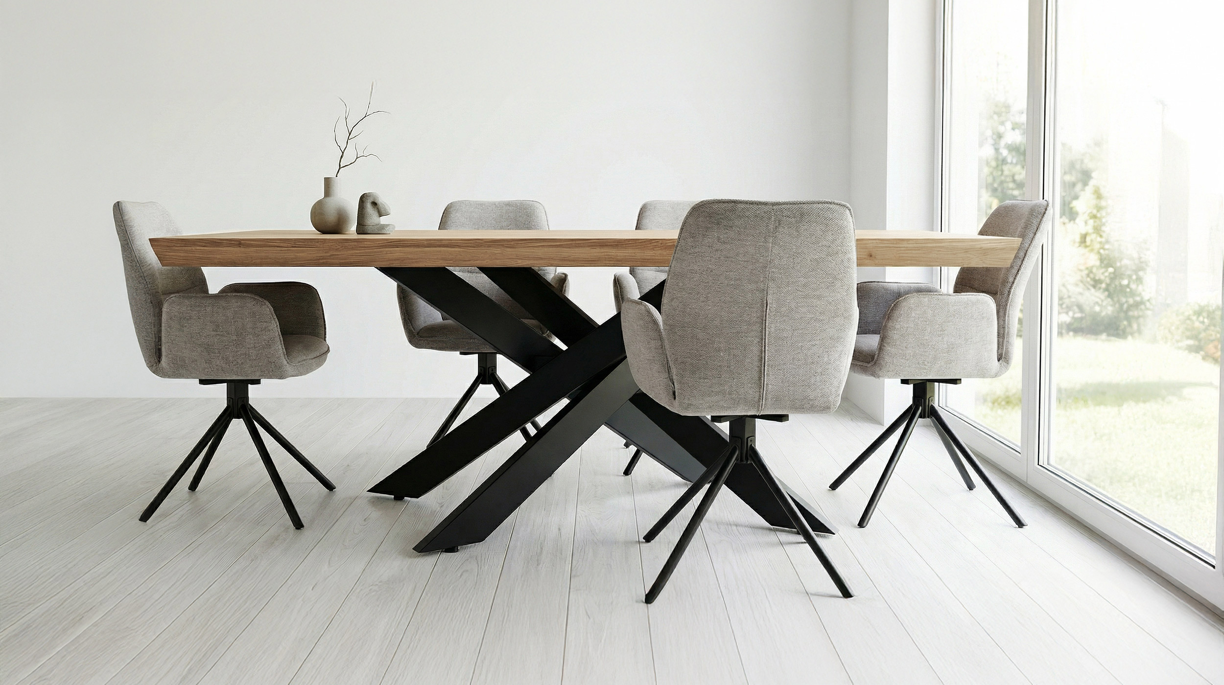 Esstisch Massivholztisch 200 x 100 cm Wildeiche geölt - AHUS