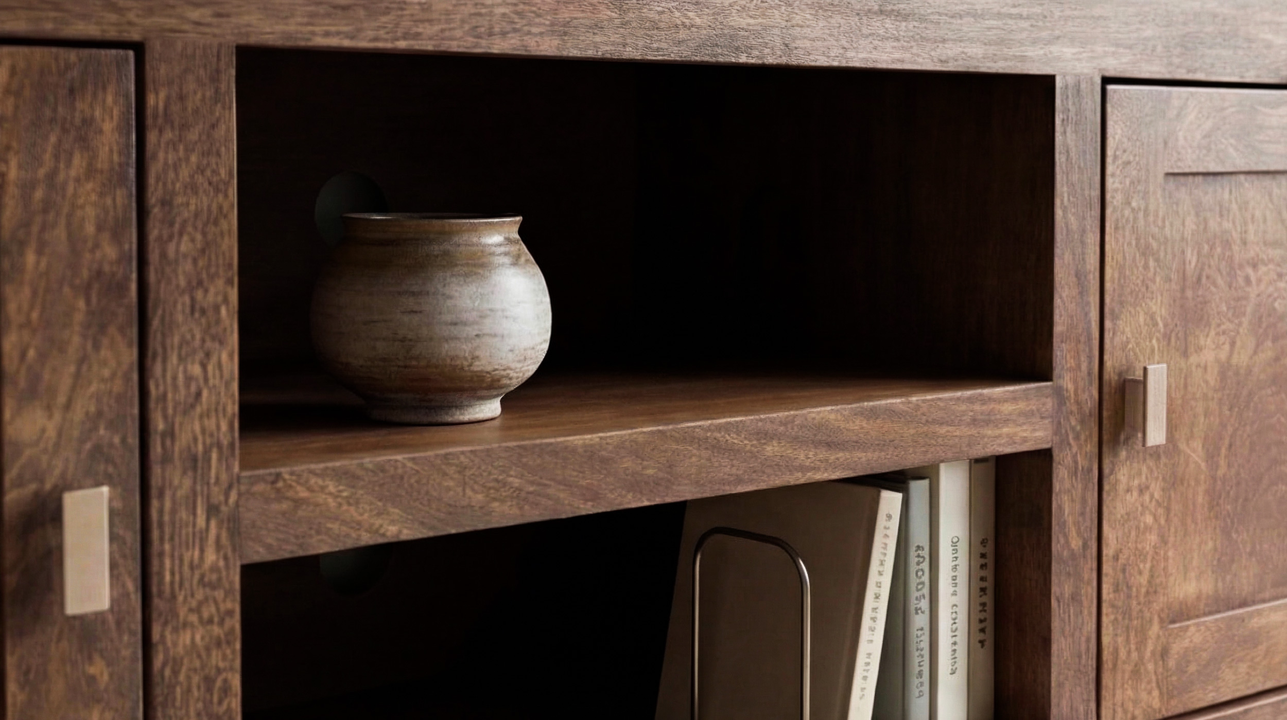 TV-Lowboard Mango massiv gebeizt montiert 145 cm - MANGALA