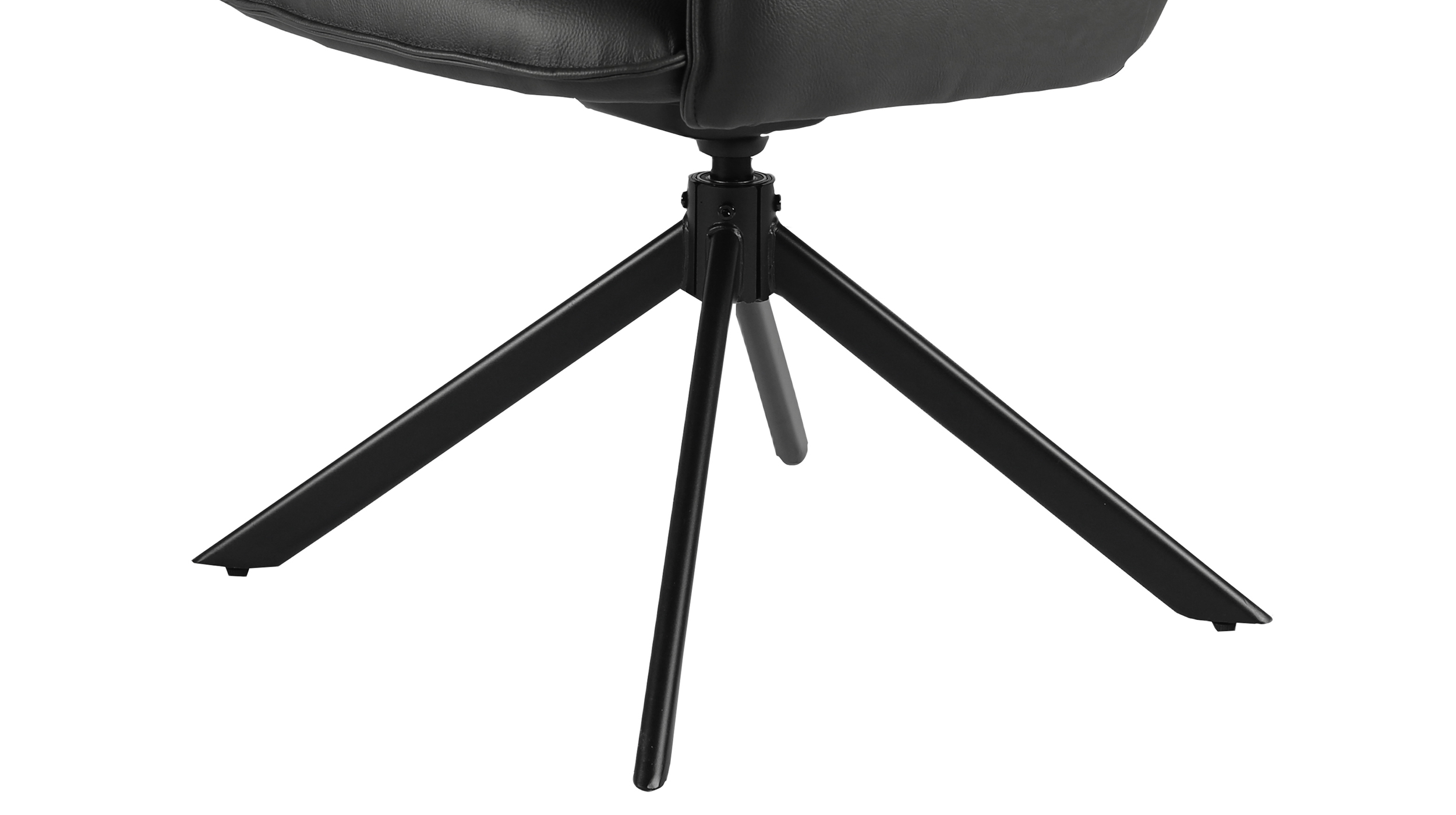 Armlehnstuhl Lederlook schwarz - drehbar - ELIAS