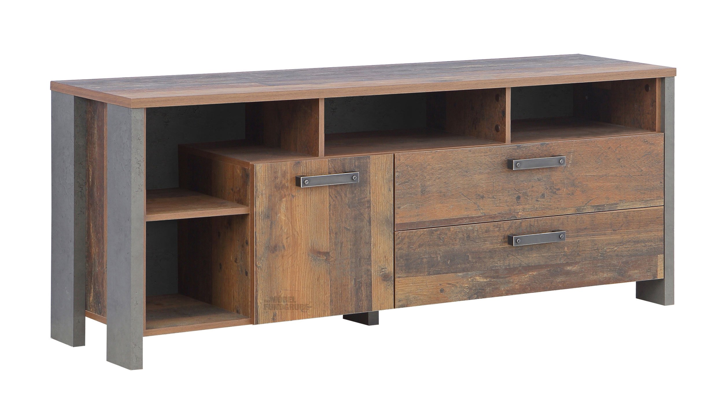 TV - Lowboard Old Wood Vintage - Betonoptik 161 cm - CLIF 