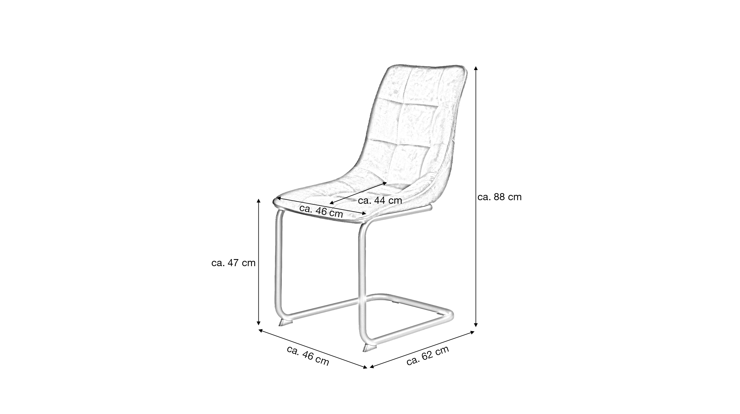 Schwingstuhl schwarz mit Samtstoff - JENNY
