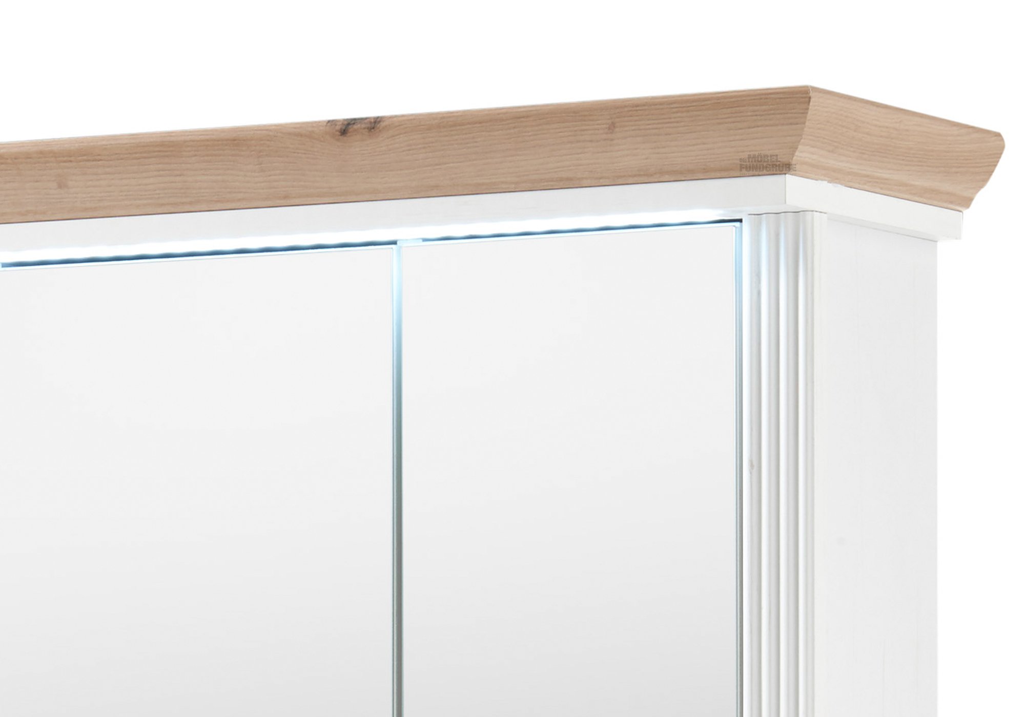 Spiegelschrank mit Beleuchtung Pinie weiß 83 cm - JASMIN