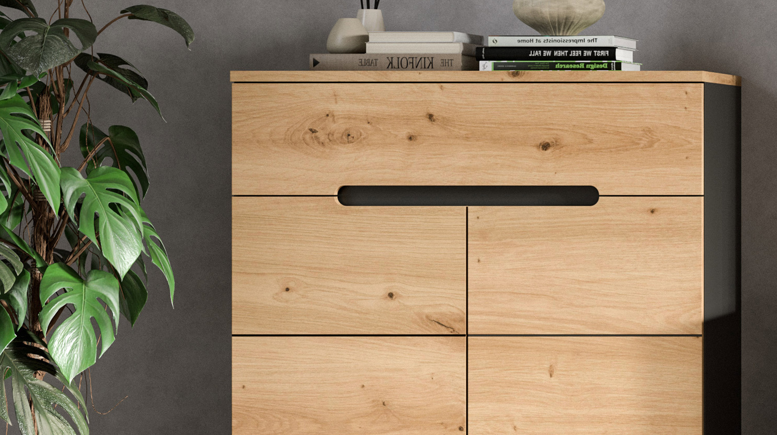 Kommode mit Schublade Artisan Eiche 80 x 37 cm - CANU