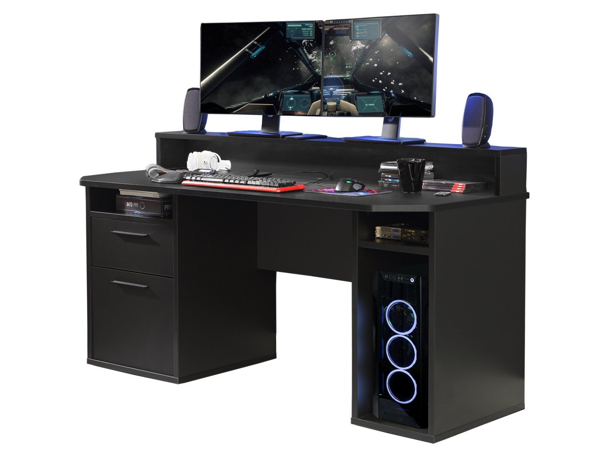 Gaming Tisch 160 cm Computerschreibtisch schwarz - TEZAUR