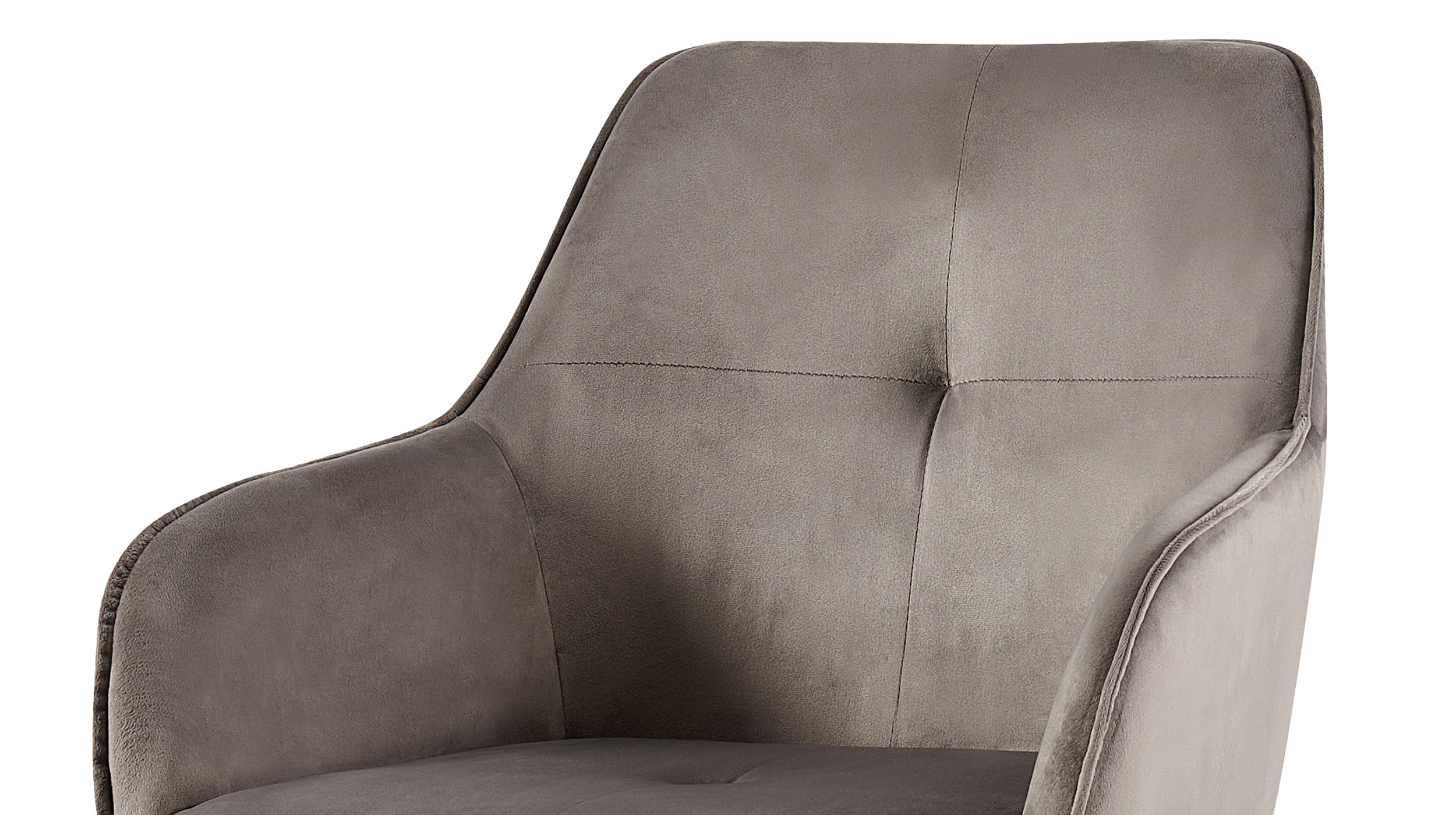 Armlehnstuhl grau Esszimmerstuhl - Samt Bezug - ALMA