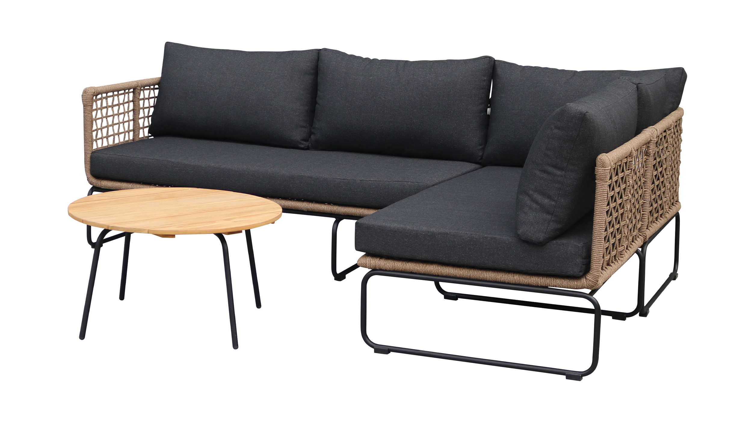 Gartenmöbel Set 3-teilig Teak Holz Tisch 70 x 40 cm - SERENO