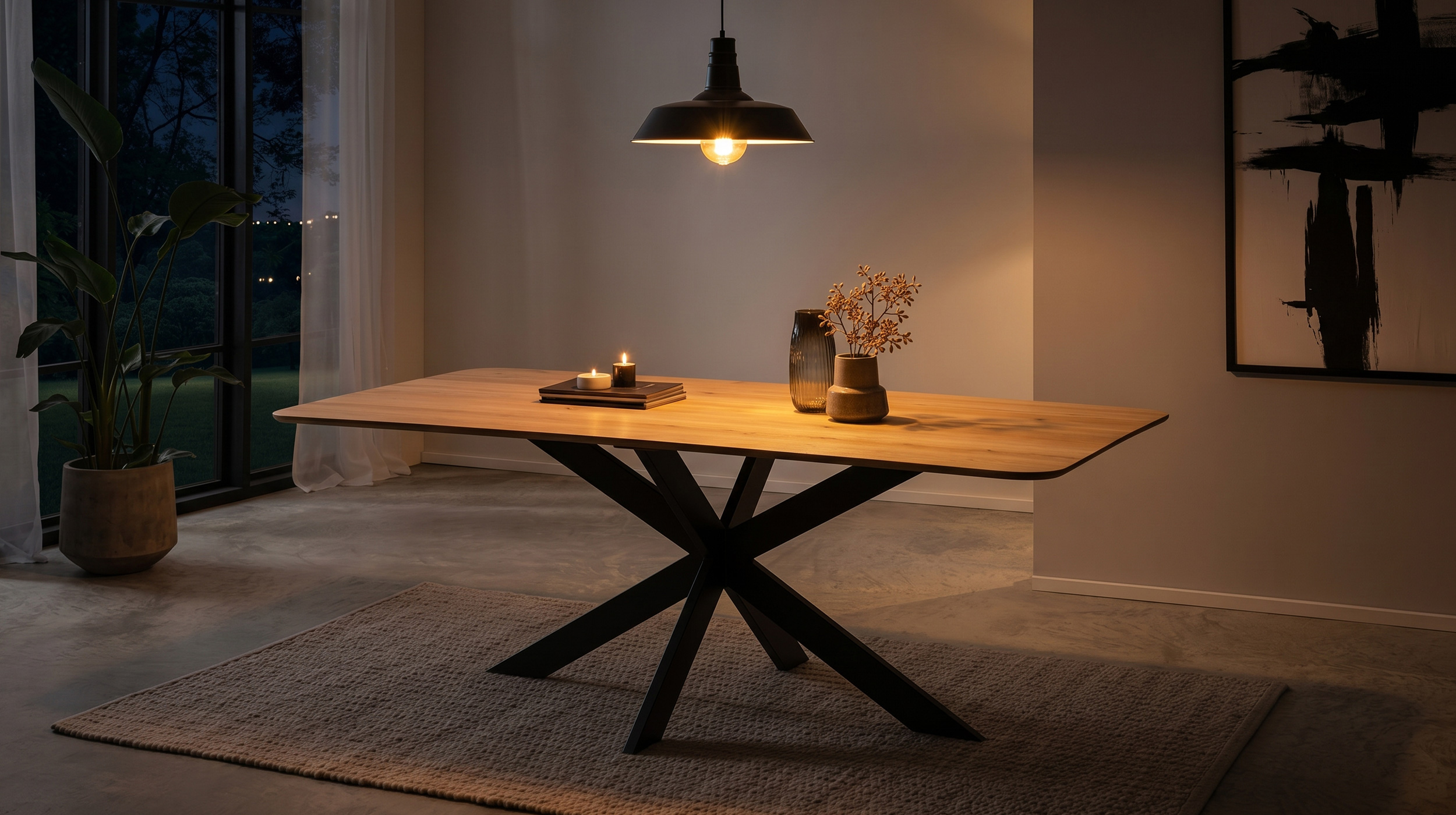 Esstisch 180 x 100 cm Eiche massiv geölt - MARKUS