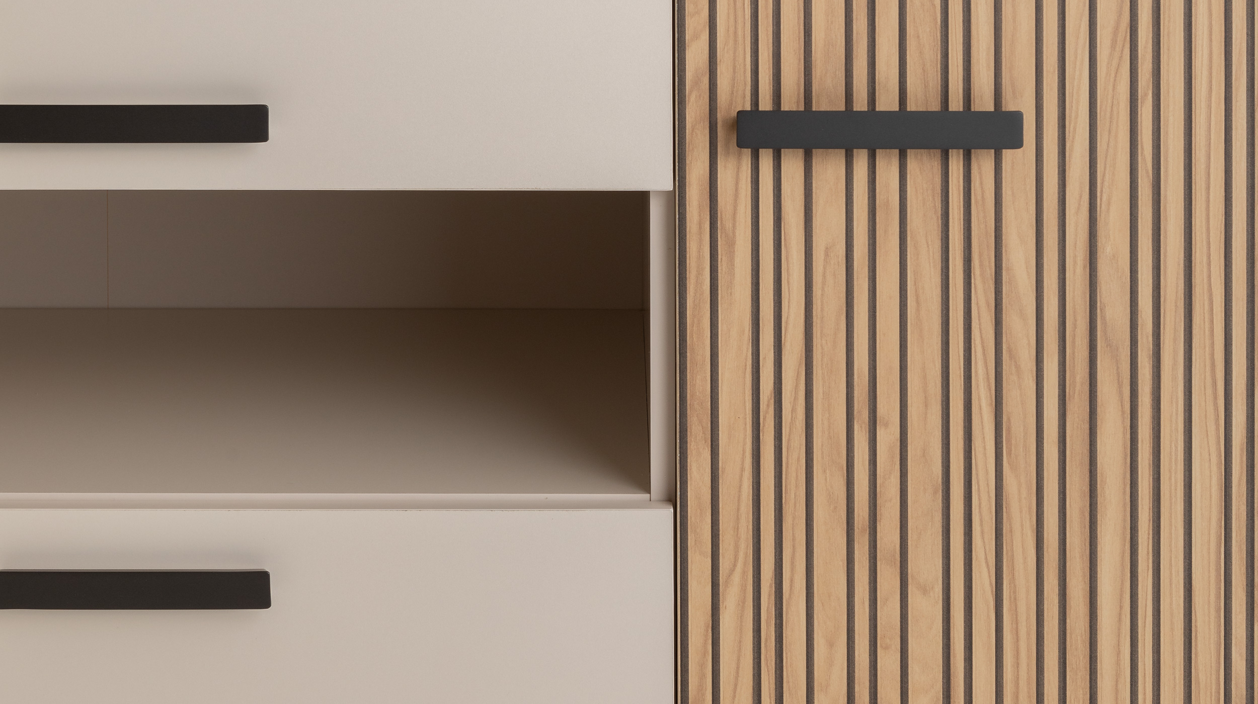 Kleiderschrank Eiche - beige - 147 cm - 5-türig - BRAVO