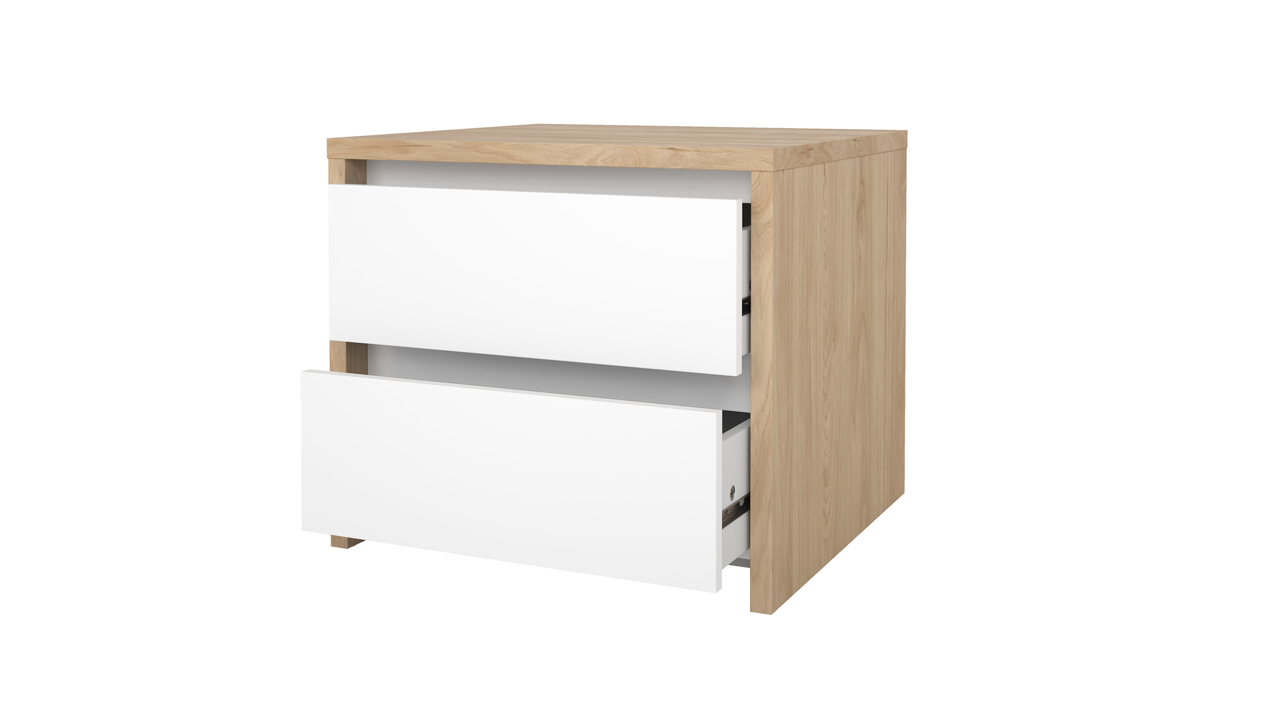 Nachttisch weiß hochglanz - Jackson Hickory 52 cm x 48 cm - NEXT