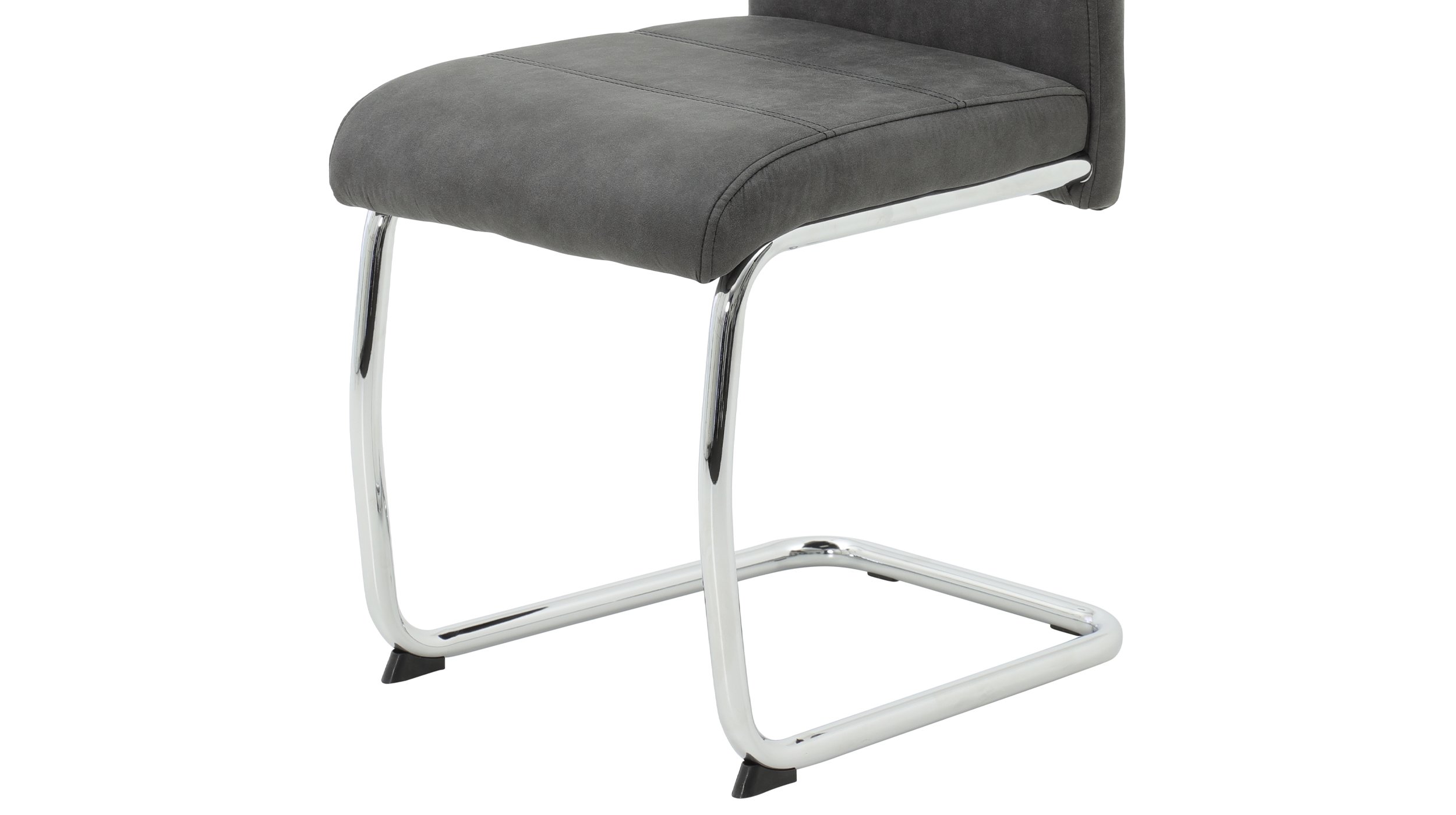 Schwingstuhl für Esszimmer anthrazit Microfaser - FLORA