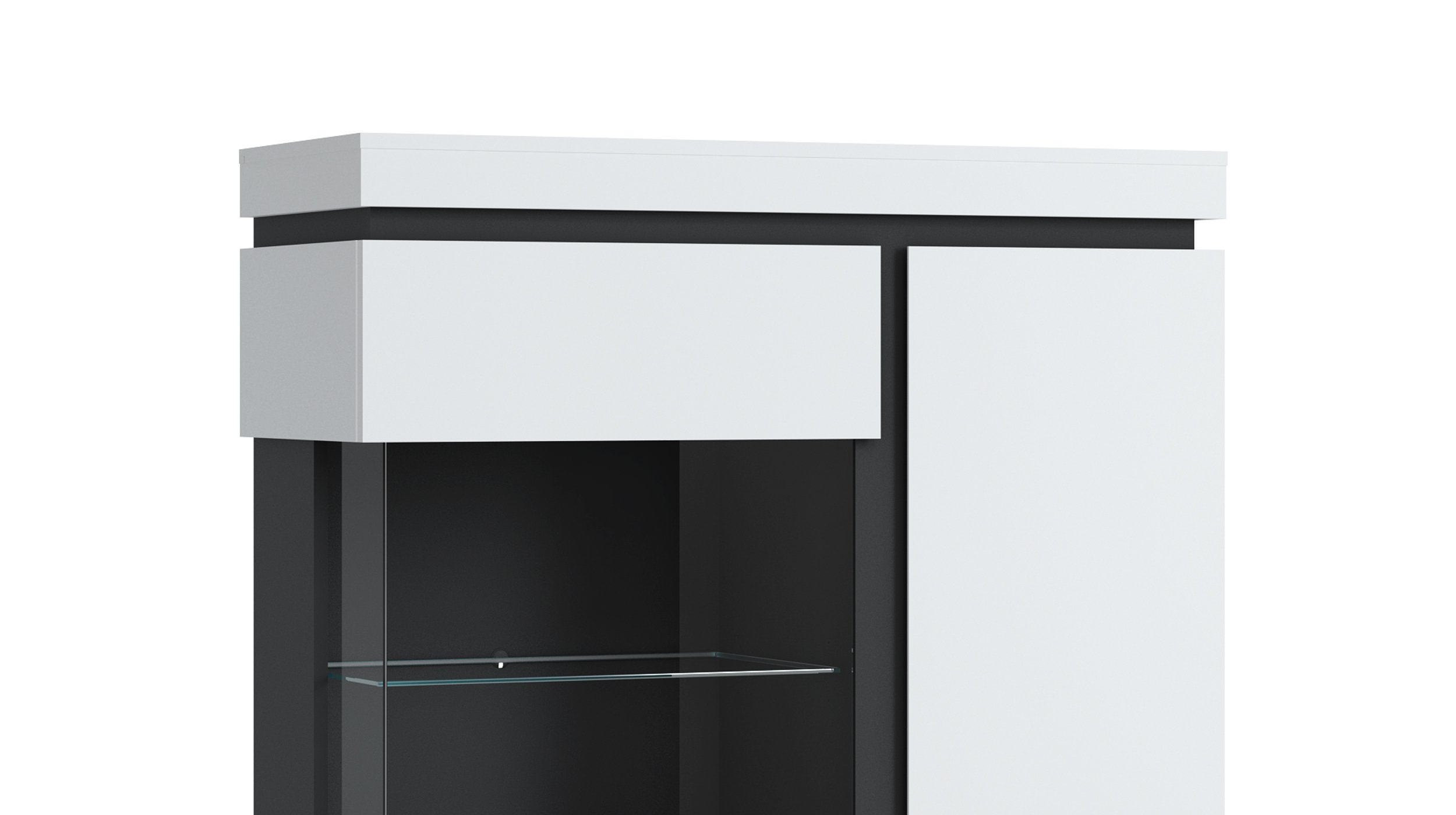 Vitrine mit Glastür alpinweiß B 104 x H 164 cm - CAMPANIA